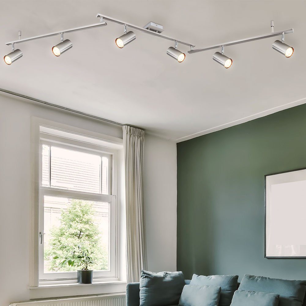 GLOBO LIGHTING LED Deckenspot, Leuchtmittel nicht inklusive, Spotstrahler Deckenlampe Leuchte Esszimmer Spots beweglich nickel