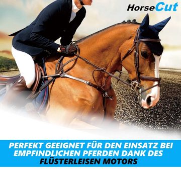 MAVURA Pferdeschermaschine HorseCut Pferde Schermaschine extrem leise mit Akku, Pferde Haartrimmer Haar Trimmer handlich & leicht