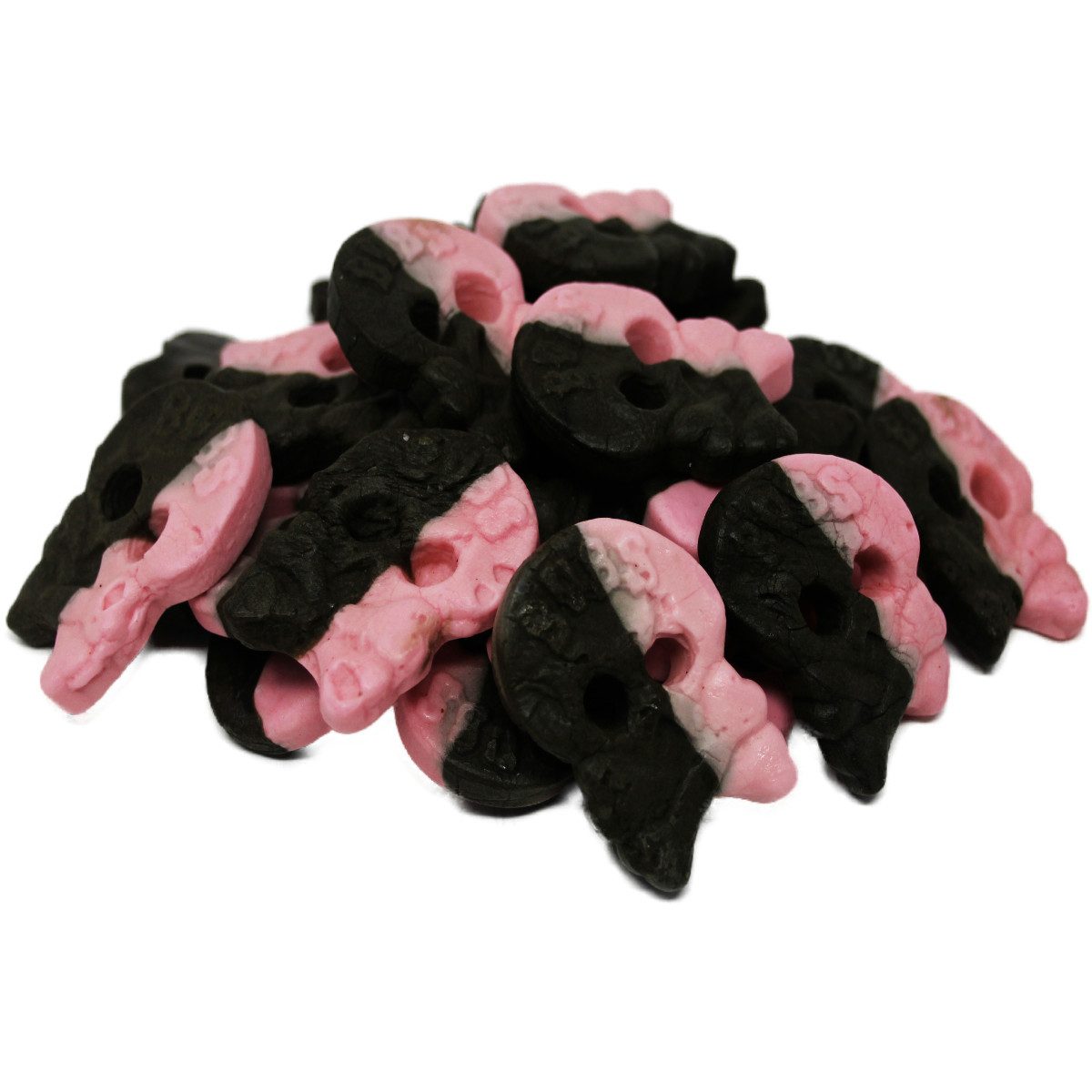 Fruchtgummi Bären & Co. Süßigkeit, Totenkopf Lakritz mit Himbeerschaumzucker schaumig lecker 175g