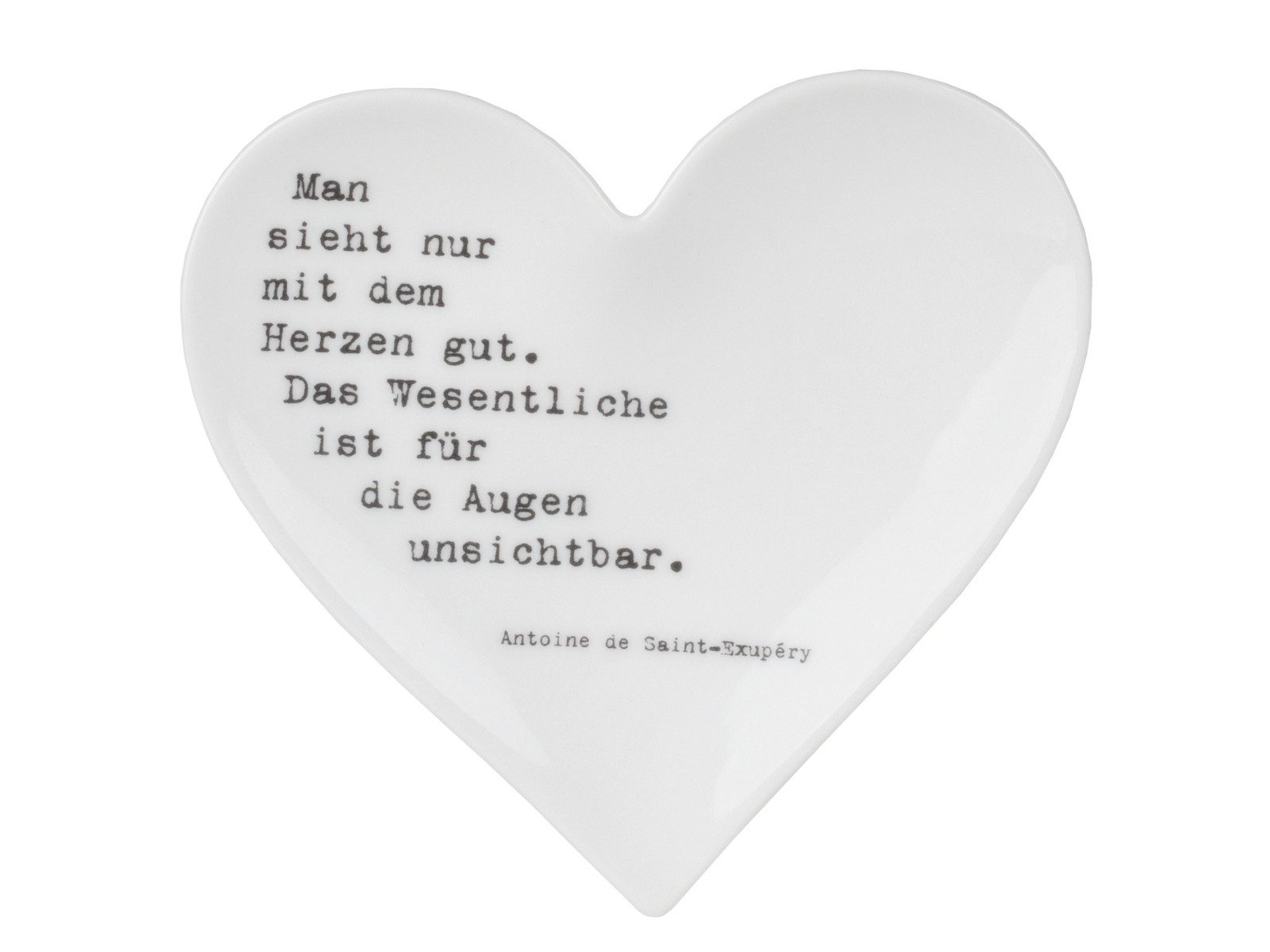 Räder Brotteller Herzteller Man sieht nur mit dem Herzen gut weiß 10x9,3cm