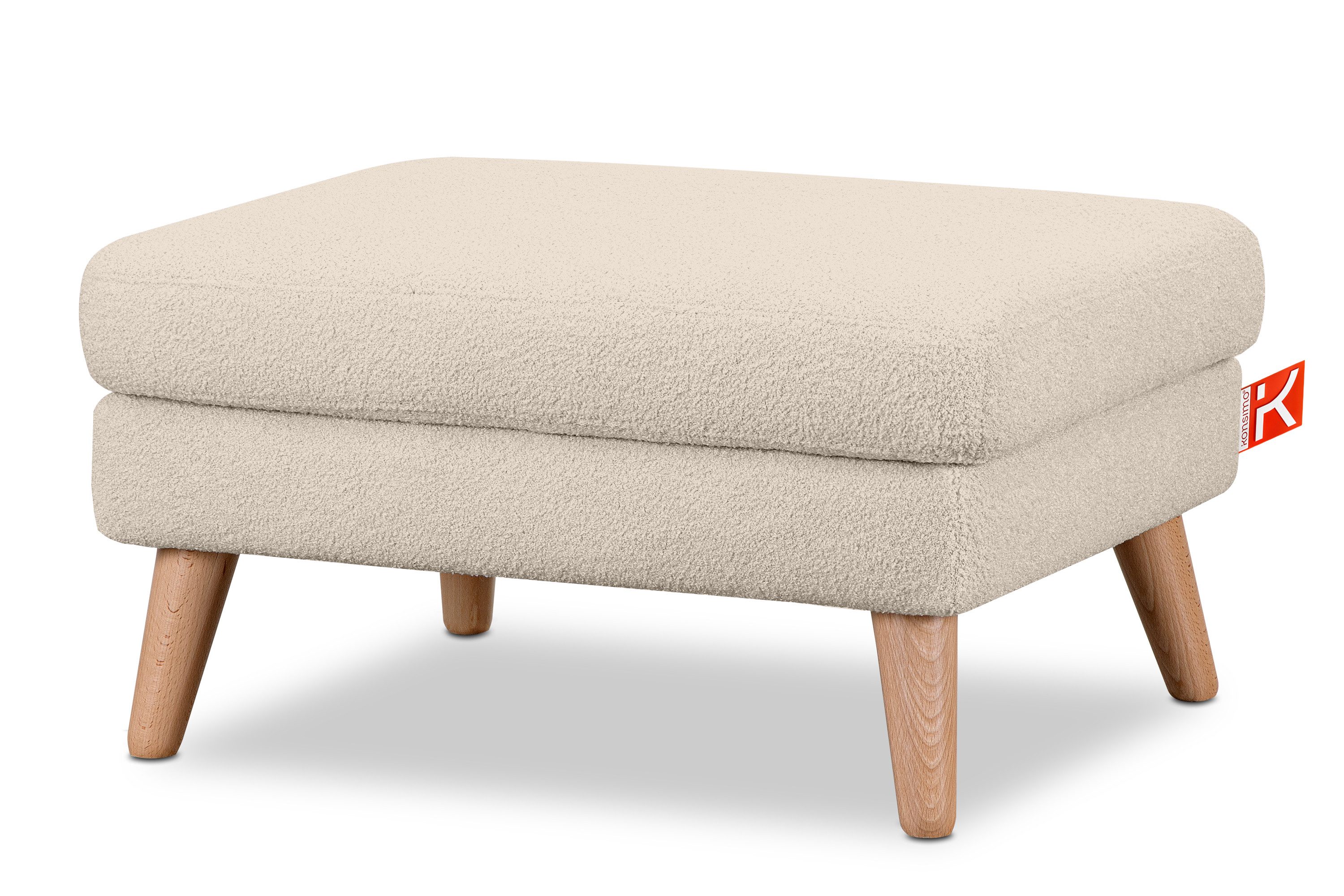 KONSIMO® Sitzhocker TAGIO hergestellt in Europa, 5 Jahre Garantie (Sitzhoker), Scandi-Stil, Gestell aus Massivholz – Bild 4 von 5