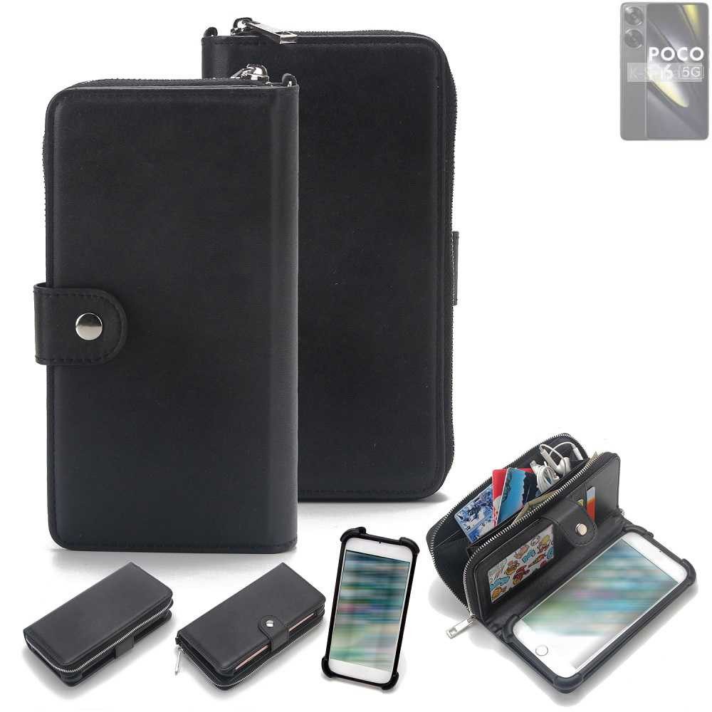 K-S-Trade Handyhülle für POCO F6, 2in1 Handyhülle Schutzhülle & Portemonnee Cover Handy Hülle