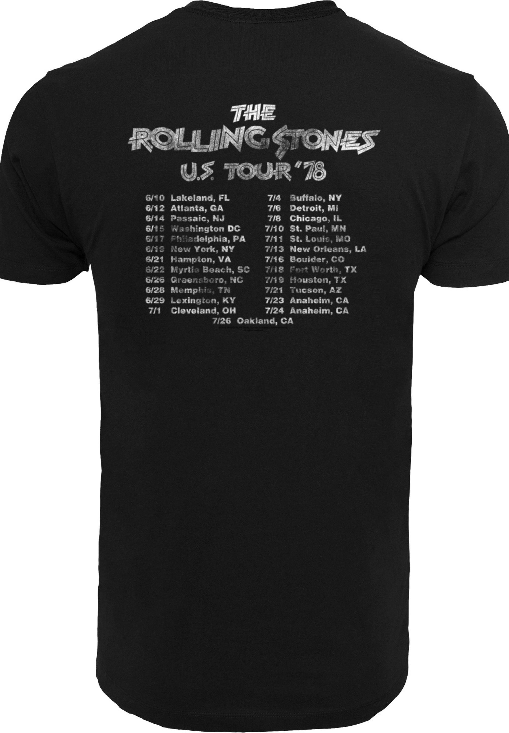 The Rock Print US Tour F4NT4STIC T-Shirt Band Stones Rolling '78 Front