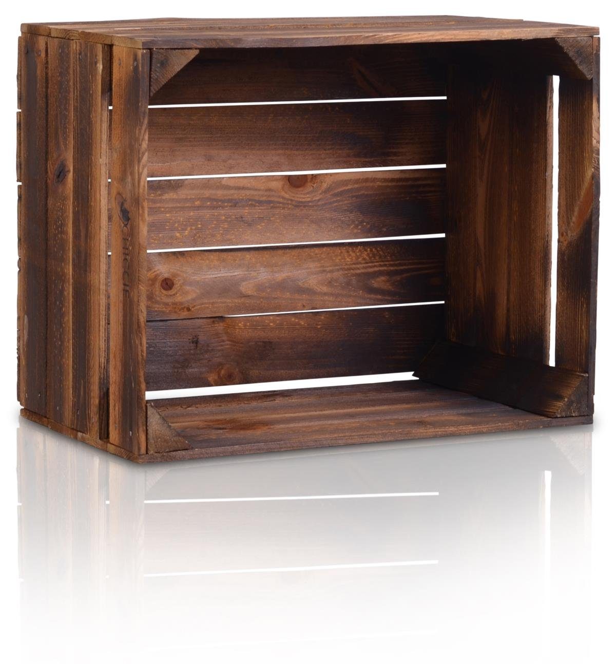 CHICCIE Holzkiste Regale Dunkel Geflammt 50x40x30cm günstig online kaufen
