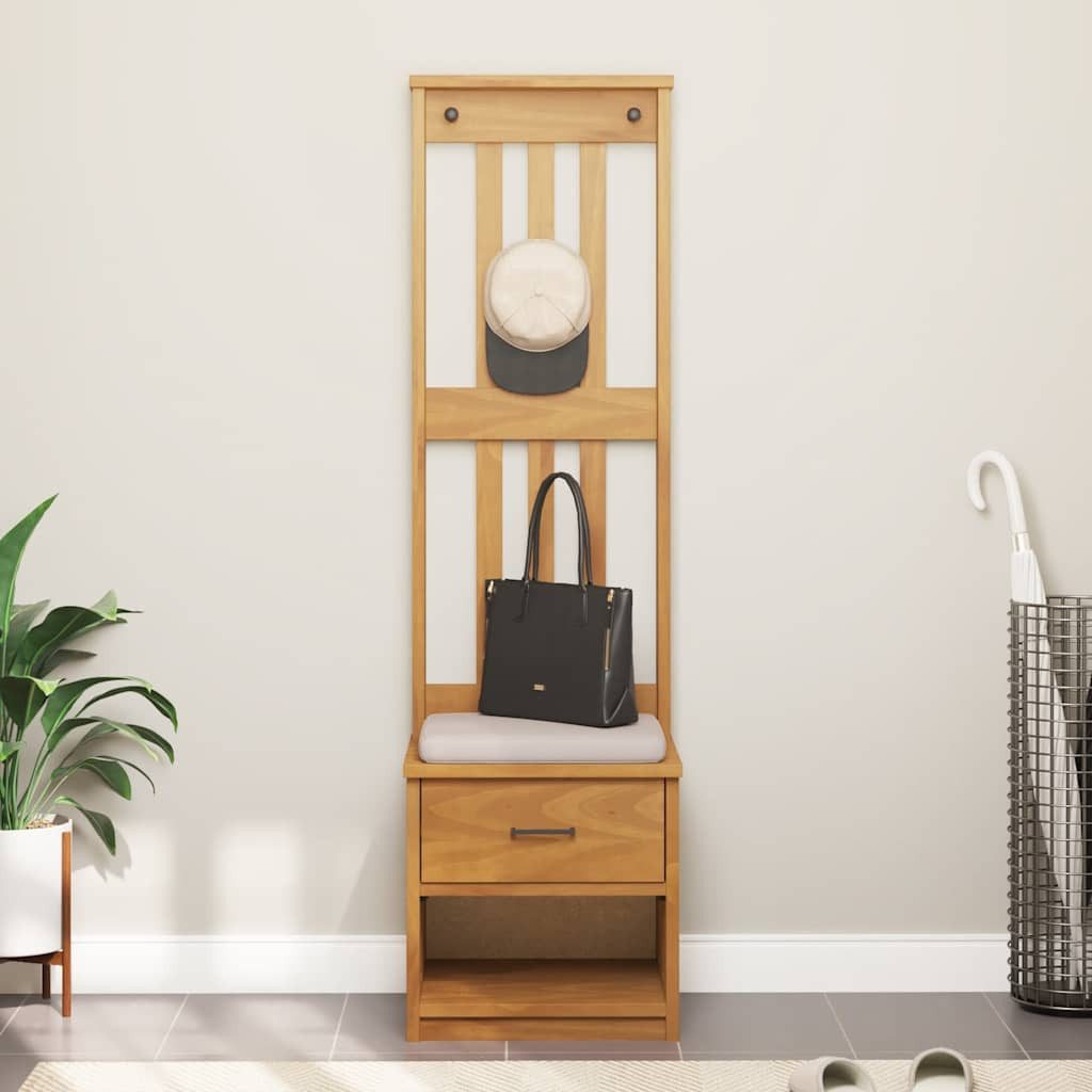 vidaXL Sitzbank Garderobenständer SANDNES 45x40x159,5 cm Massivholz Kiefer