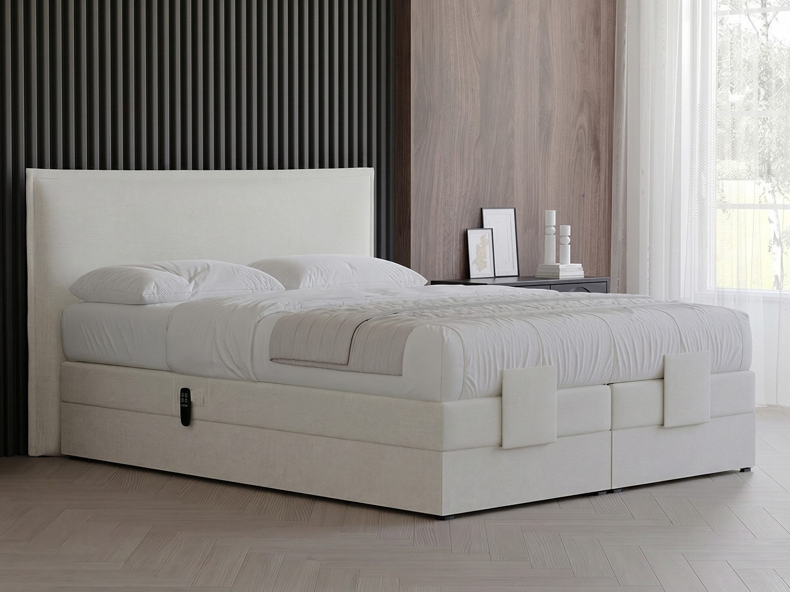 PAARA Boxspringbett elektrisch verstellbar mit Motor alle Größen Modell Madrid GM, mit einzigartigem Belüftungssystem
