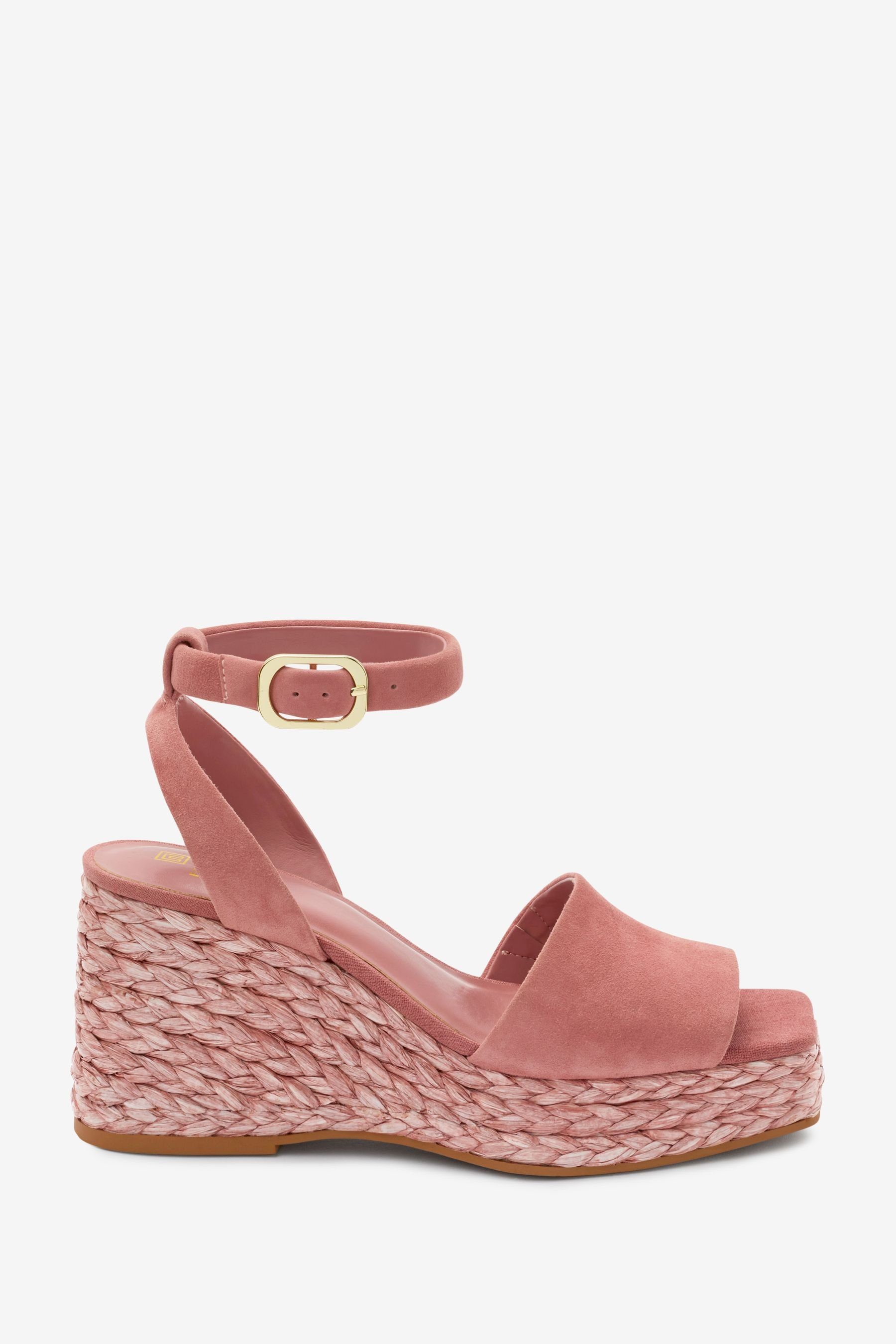 Next Forever Comfort Hoher Keilabsatzschuh mit Bast Keilsandalette (1-tlg) Pink