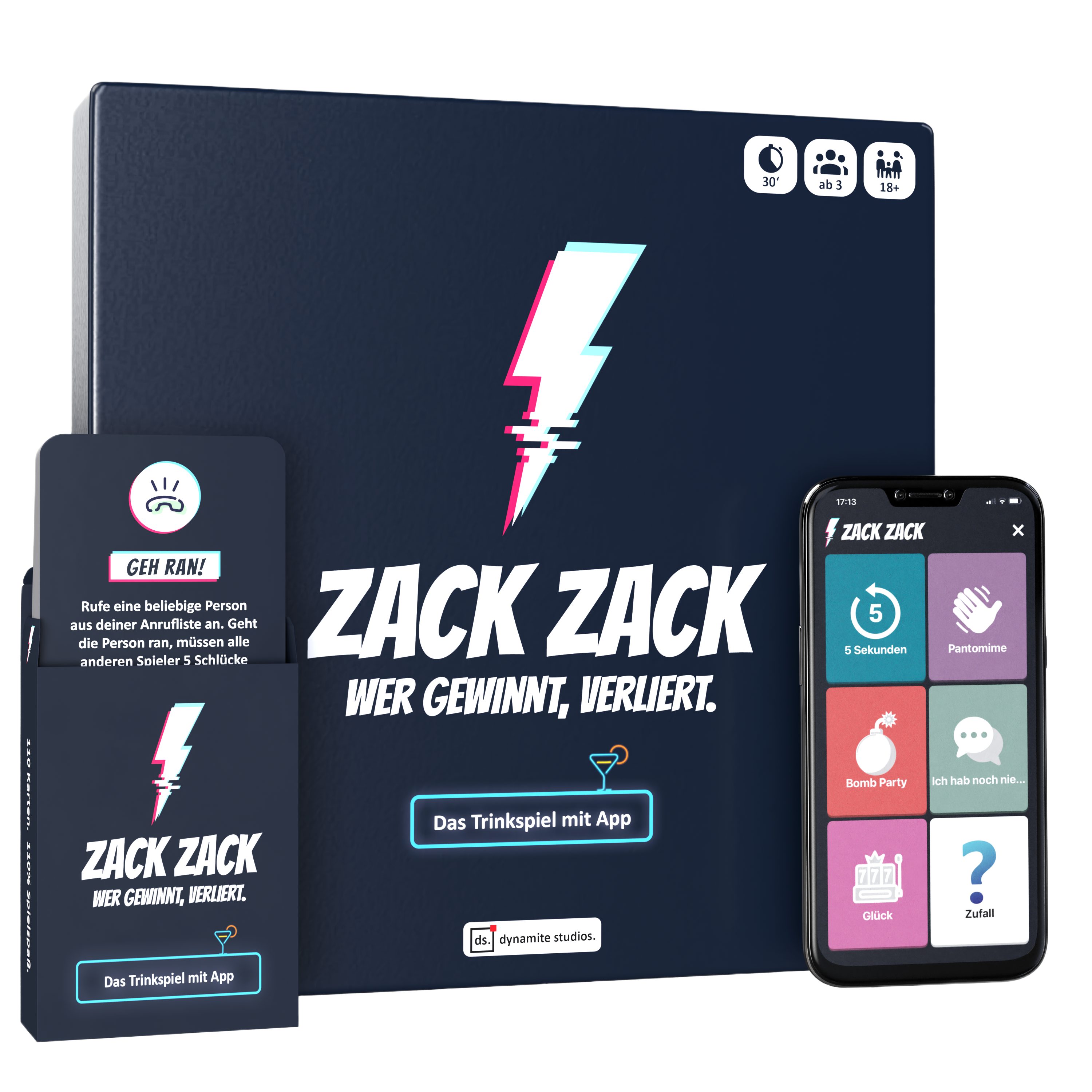 Zack Zack Spiel, Bundle Zack Zack - wer gewinnt, verliert! - Kartenspiel und Brettspiel