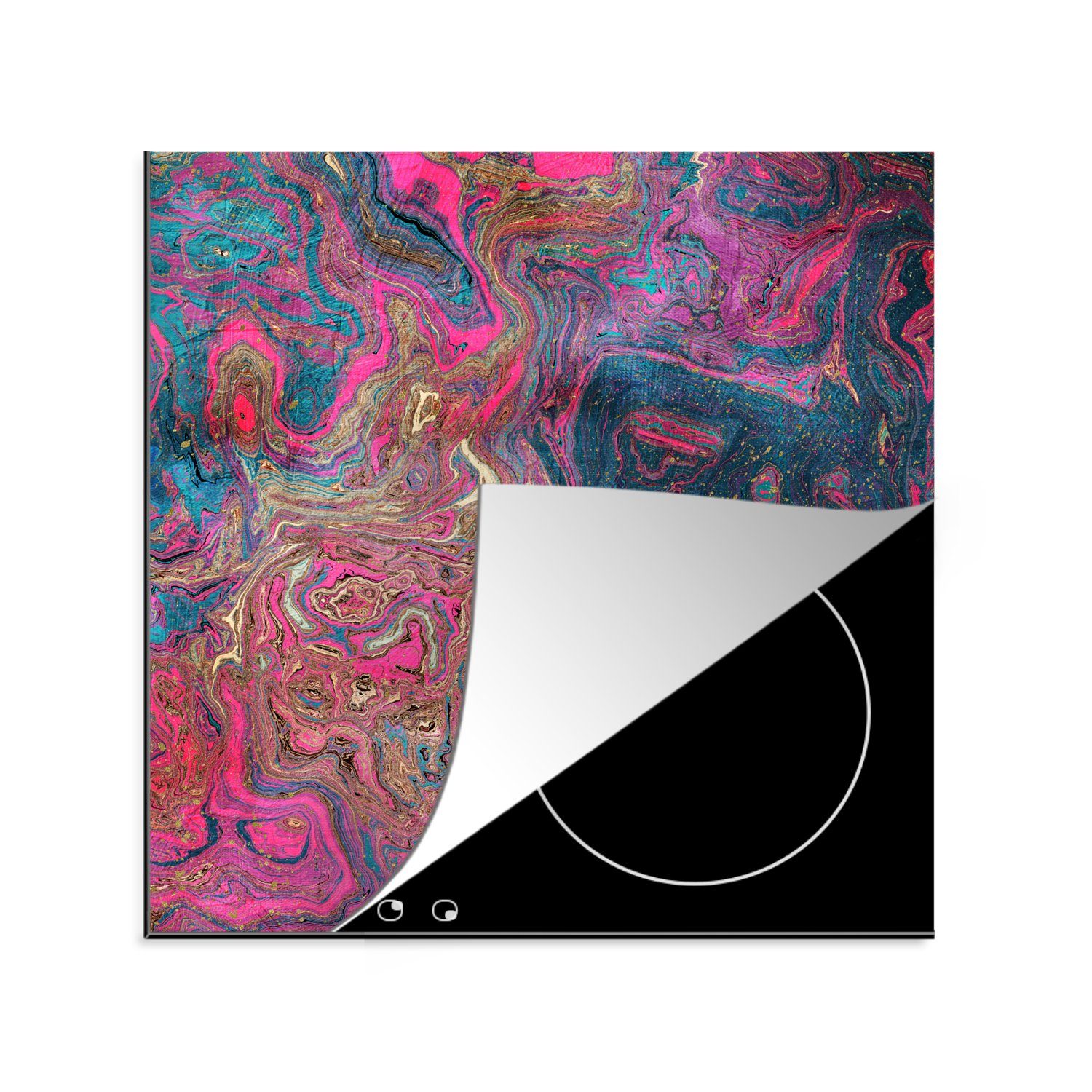 MuchoWow Herdblende-/Abdeckplatte Marmor - Farbe - Gussformen, Vinyl, (1 tlg), 78x78 cm, Ceranfeldabdeckung, Arbeitsplatte für küche