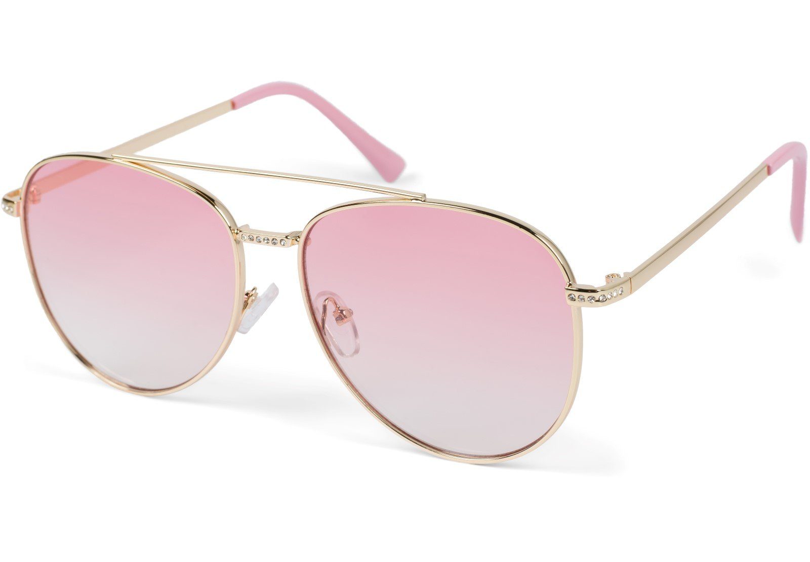 Pink Gold Gestell Verlauf Sonnenbrille styleBREAKER / Glas (1-St) Getönt