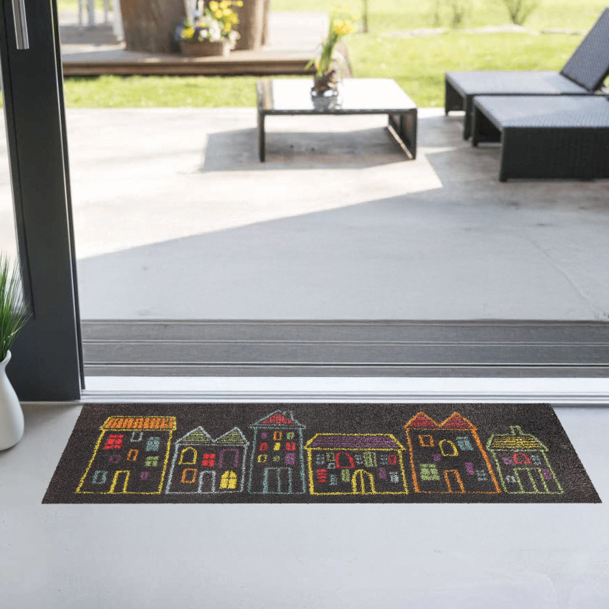 akzente Fußmatte Feel Feel-Houses, Rechteckig, Höhe: 6 mm, 35x100 cm, Polye günstig online kaufen