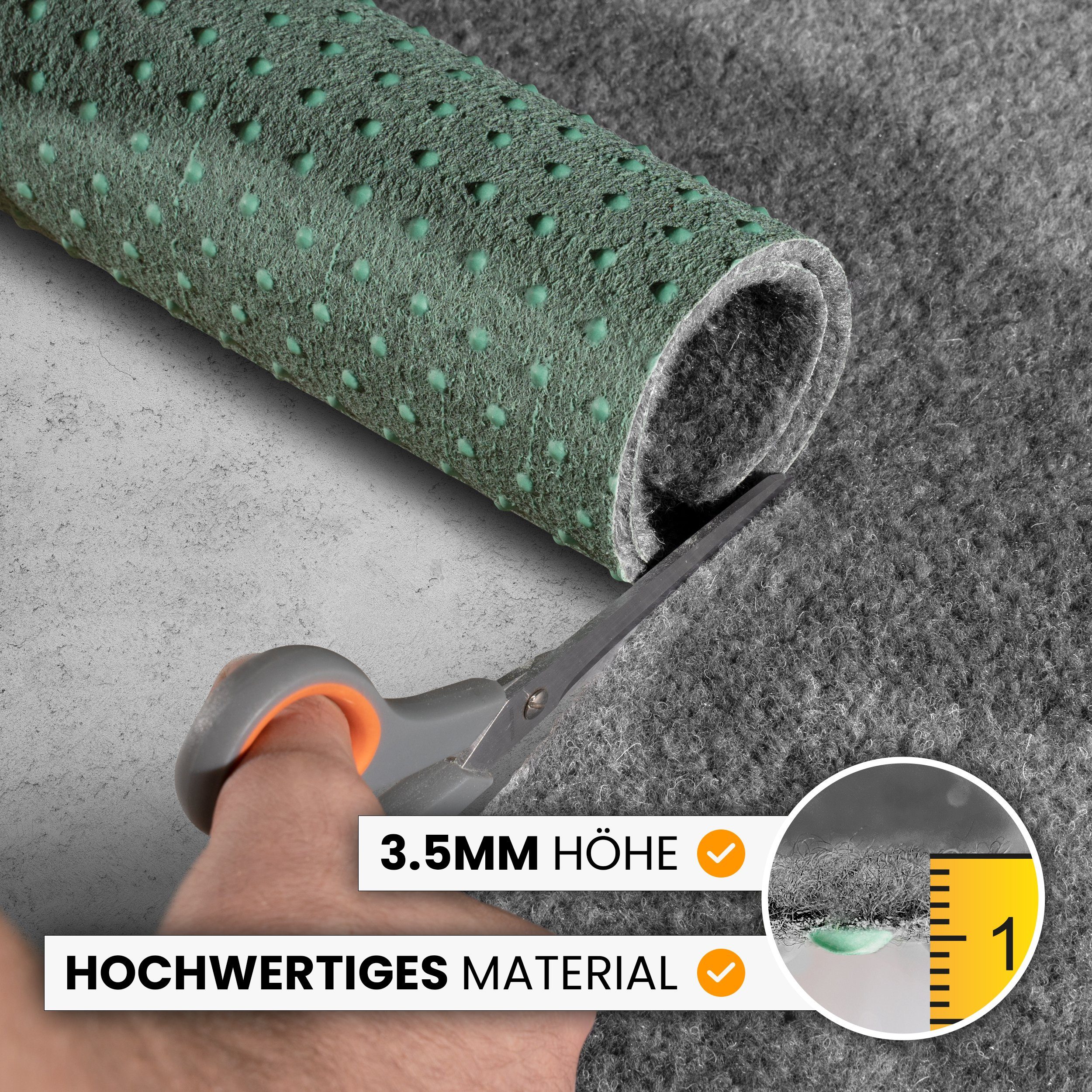 comflor Outdoorteppich Balkon Teppich, Rasenteppich o. Kunstrasen mit Noppen als Meterware, wasserfest - mit Antirutschnoppen - UV-stabil - ideal für Balkone