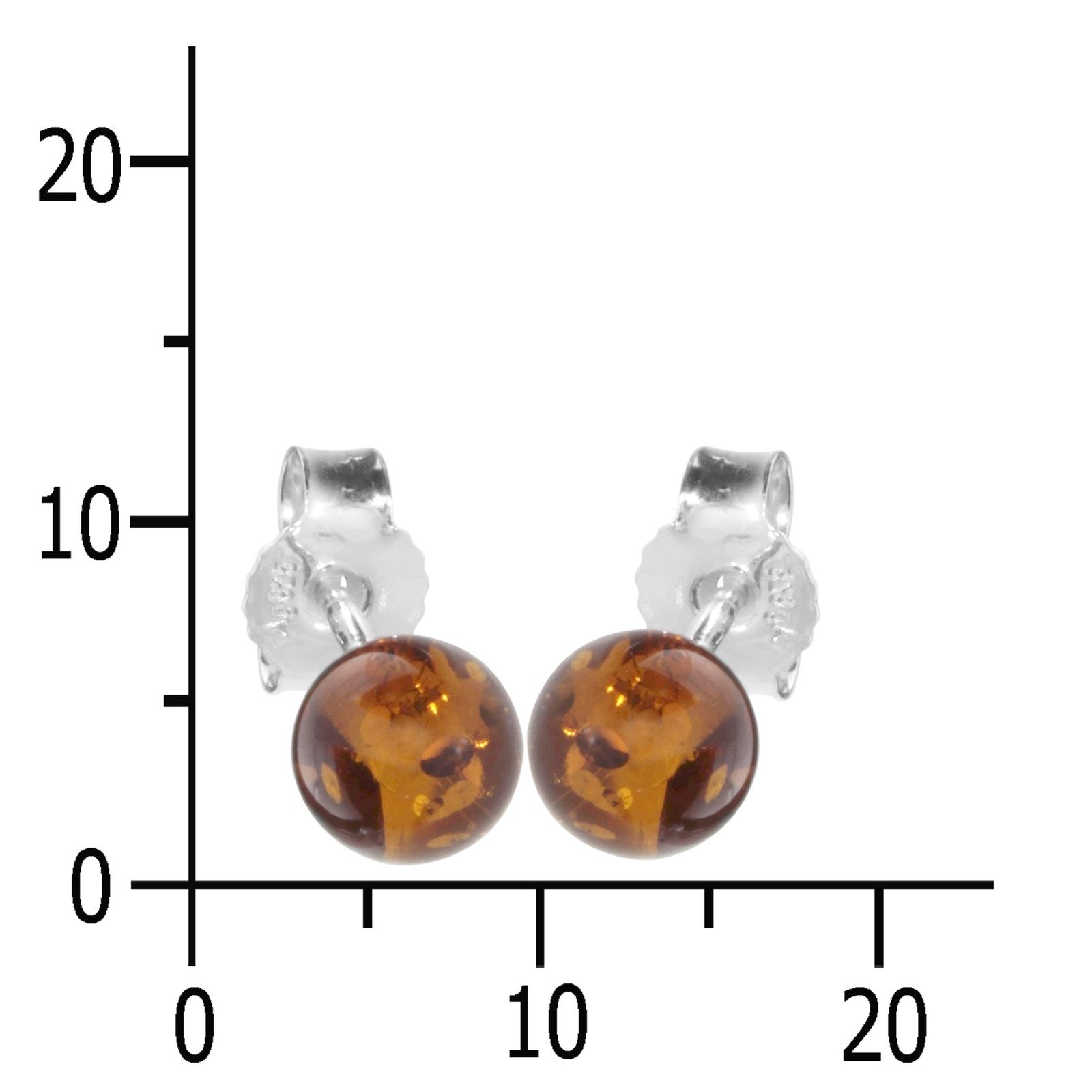 OSTSEE-SCHMUCK Paar Ohrstecker Ostsee-Schmuck Ohrstecker Klassisch 6 mm (2- günstig online kaufen