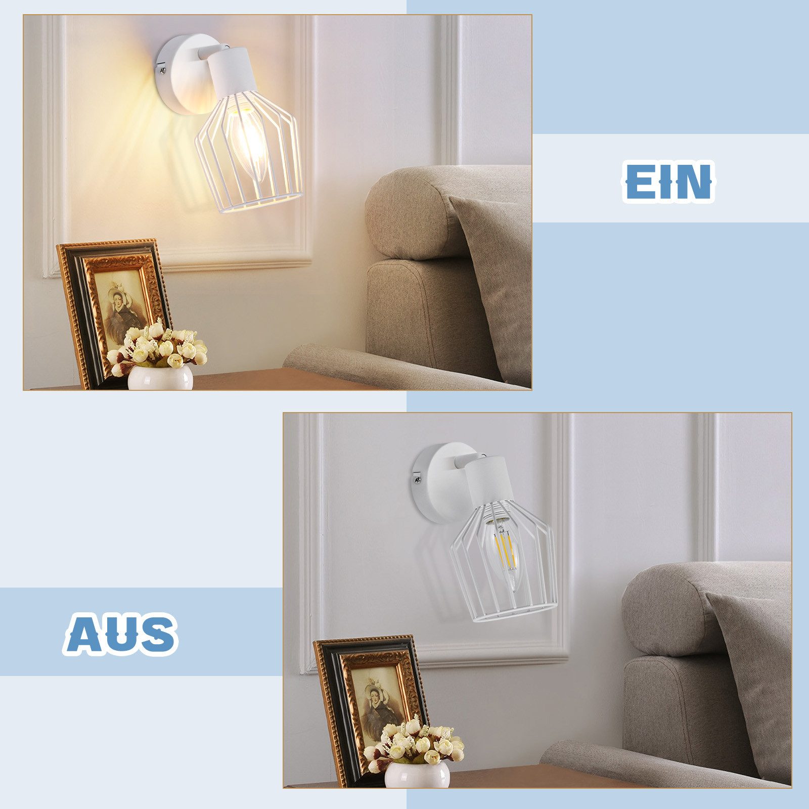 ZMH Deckenleuchte Wohnzimmer Vintage 1 Flammig E14 Deckenstrahler Schlafzim günstig online kaufen