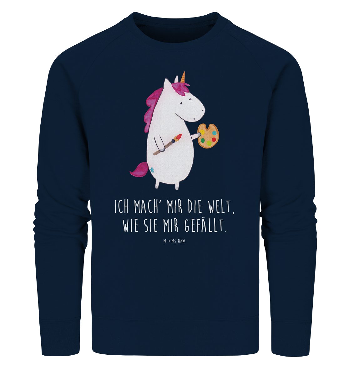 Longpullover Einhorn Künstler Größe XL - French Navy - Geschenk, Maler, Zeichnen
