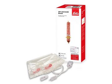 SOLIS OF SWITZERLAND Vakuumierbeutel Starter-Set, 10 Stück, 922.67, Zubehör für Vakuumierer, BPA-frei, Zip Verschluss, inkl. Schlauchanschluss-Set, diverse Größen