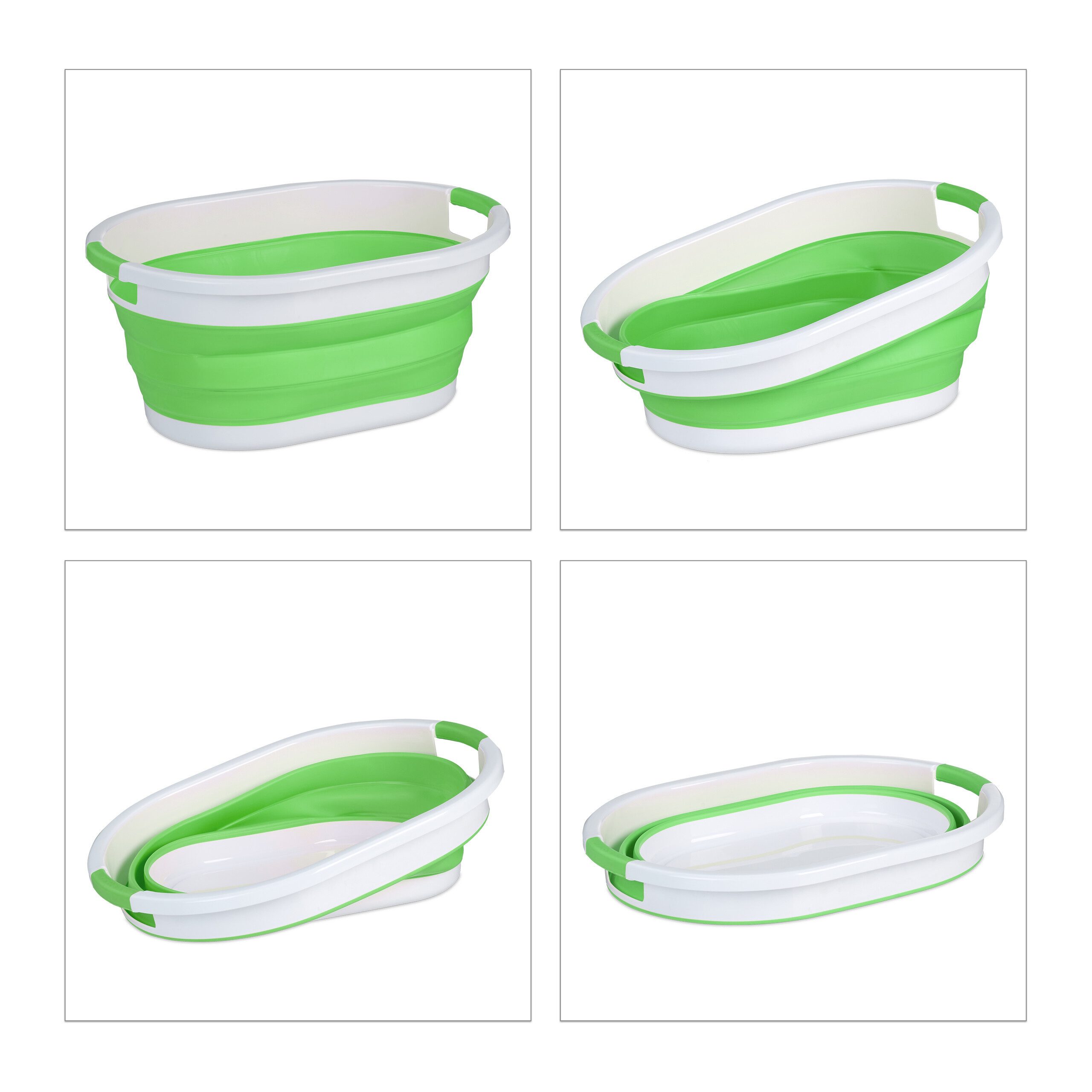 relaxdays Wäschekorb Faltbarer Wäschekorb 36 Liter (1 St), grün