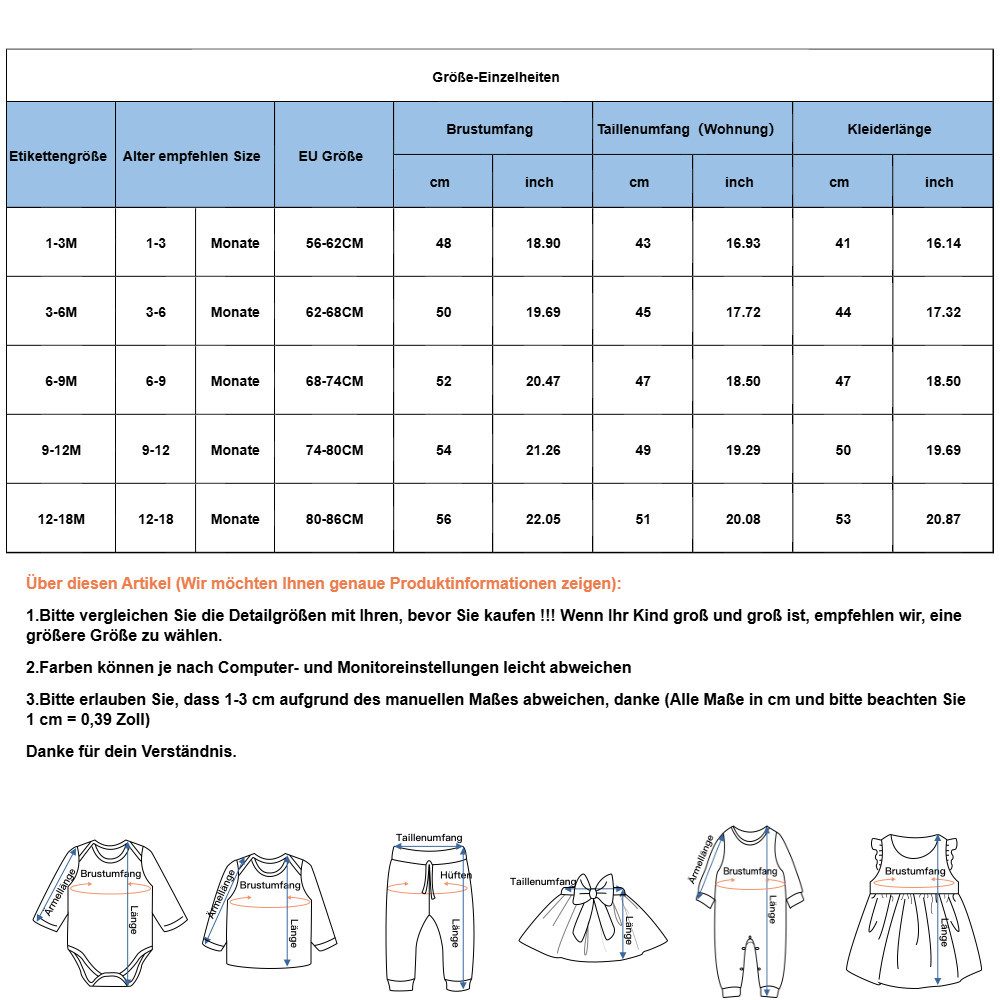 Gluckids Strampler Süßer kurzarm Body & Mütze mit Blumendruck für Babymädchen (Set, 2-tlg) Sommer Babykleidung aus Baumwolle, mit Rüschen