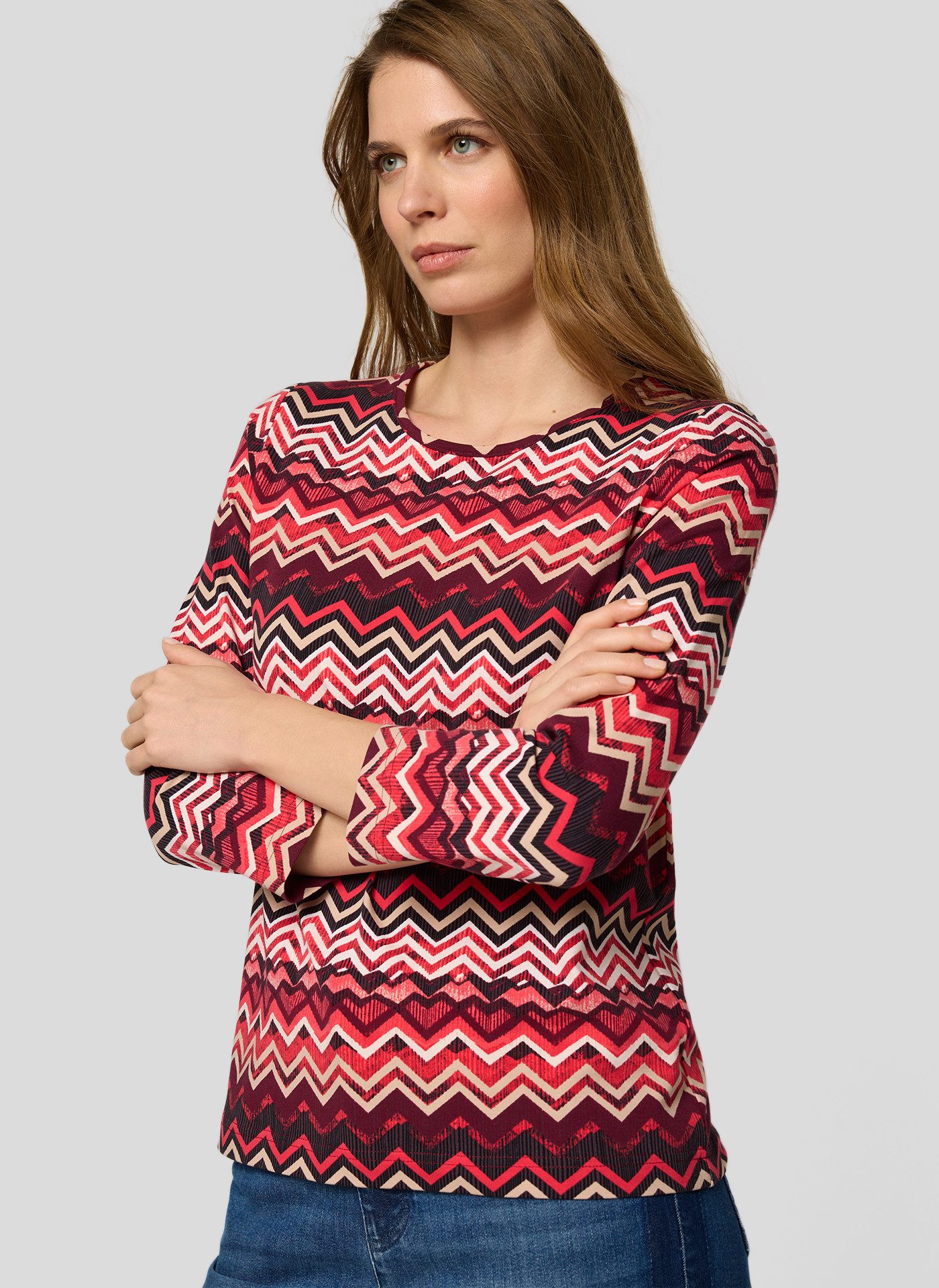 Rabe 3/4-Arm-Shirt mit Allover-Muster