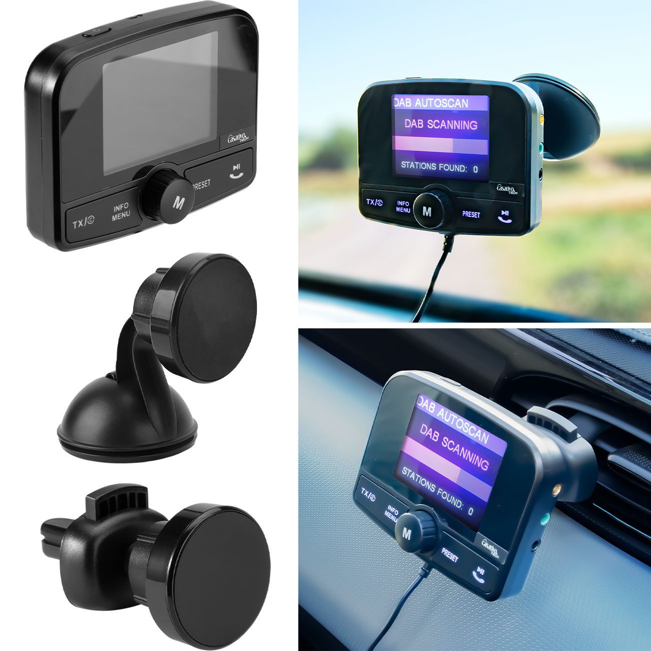 Casativo 4in1 Kfz DAB Radio Empfänger mit Bluetooth 5.0 Digitalradio (DAB) (Digitalradio (DAB), Digitales DAB+-Radio, MP3-Player und FM-Transmitter) – Bild 2 von 5