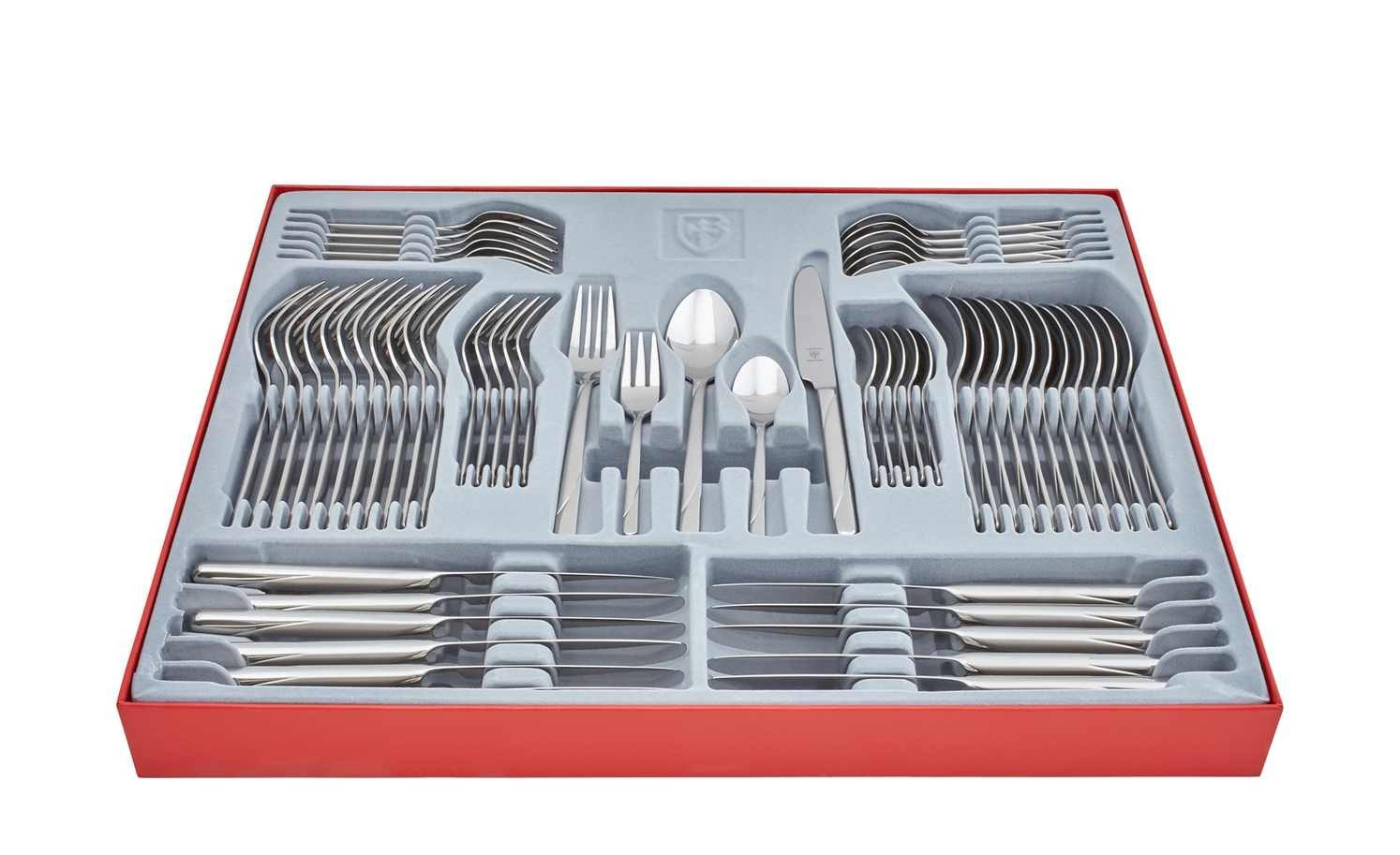 JUSTUS Besteck-Set Brenger Justus & Co. Besteckset Flair 60-teilig Edelstahl Silber (1-tlg), 12 Personen, Edelstahl