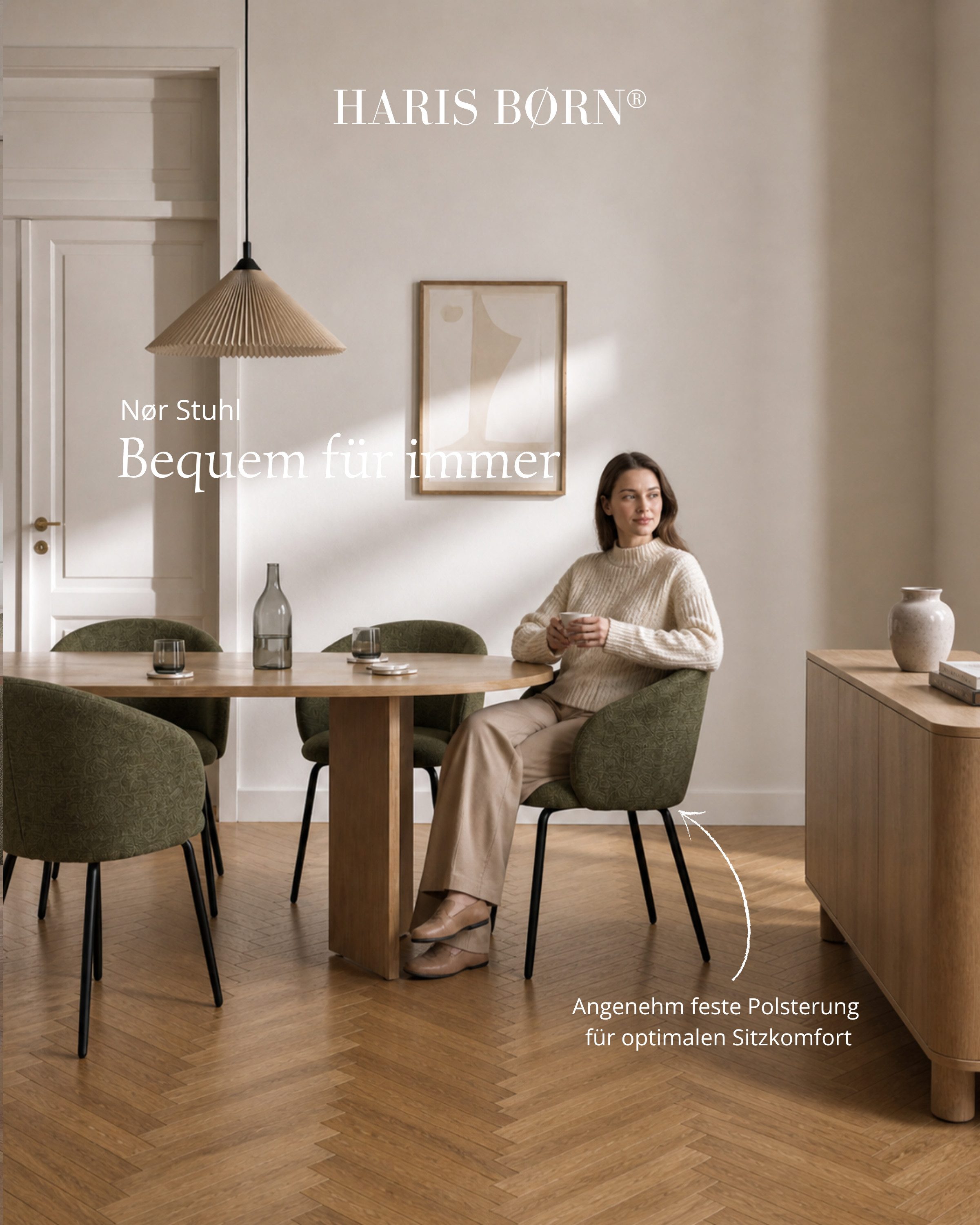Haris Børn Esszimmerstuhl mit Armlehnen - Hochwertige Polsterstühle für Esszimmer (Set, 2 St), Premium Esszimmer Stühle & Wohnzimmer Stühle