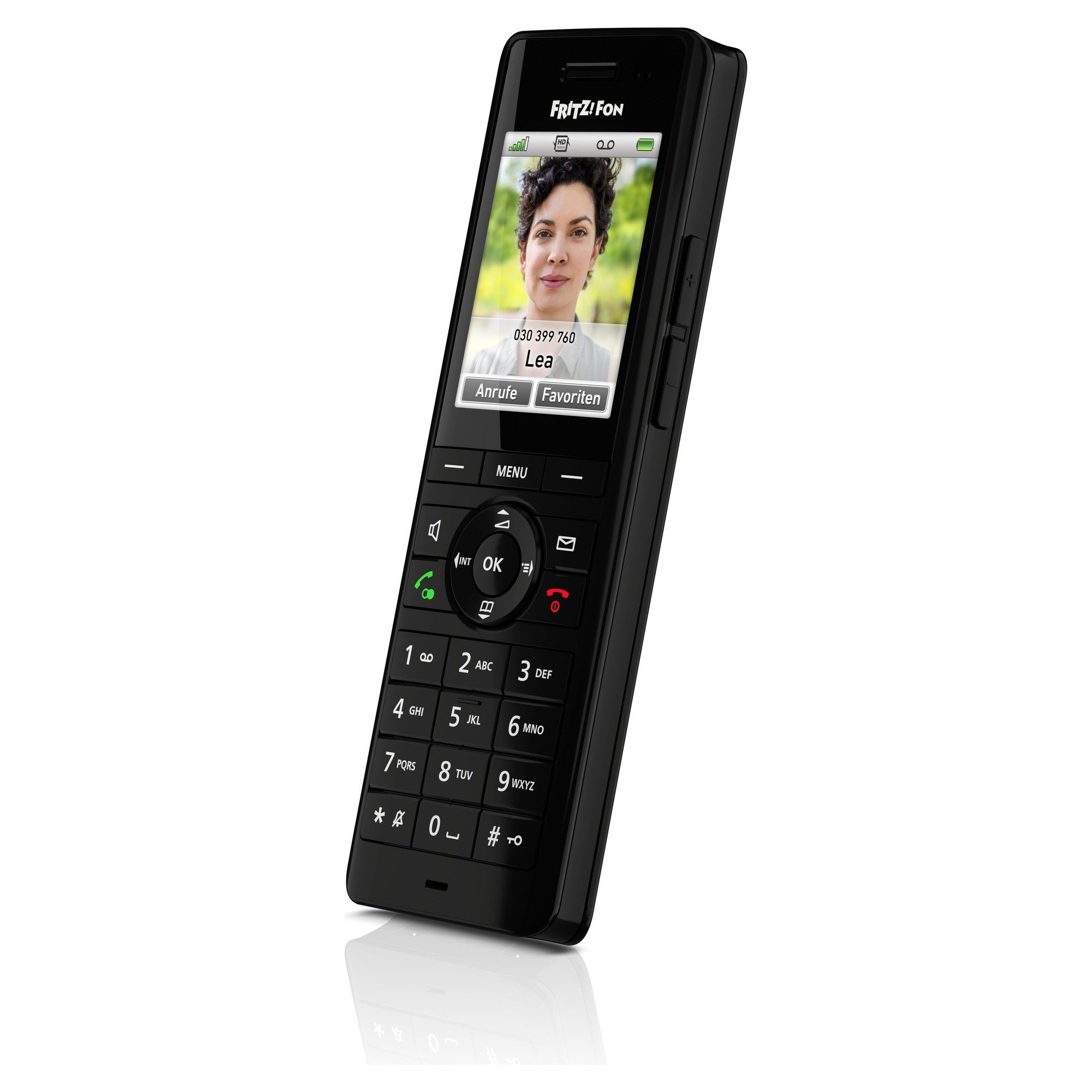Fritz! FRITZ!Fon X6 schwarz Schnurloses DECT-Telefon (Mobilteile: 1, GAP, DECT, HD-Telefonie, 2,4" Farbdisplay, Smart Home, Headset, DECT Eco)