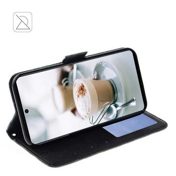 CLM-Tech Handytasche Hülle für Samsung Galaxy A23 5G Tasche aus Kunstleder Klapphülle (kleine Katze, Handyhülle Wallet Flip Case Cover Etui), Standfunktion, Kartenfächer, Magnetverschluss