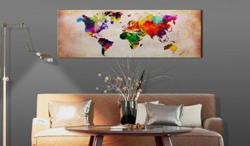 Artgeist Wandbild World Map: Colourful Ramble