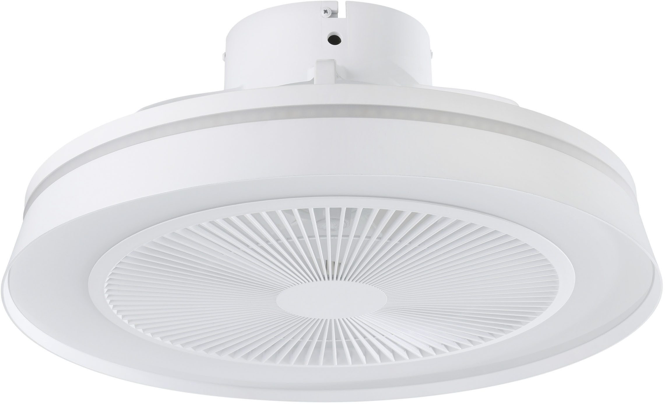 EGLO Deckenleuchte VALLONIA 1 Leuchte und Ventilator - ABS - LED;LED - 1X25,2W;1X6,5W, CCT - über Fernbedienung, Dimmfunktion, Farbwechsel, RGB, Timerfunktion, Ventilatorfunktion, mehrere Helligkeitsstufen, LED fest integriert, Kaltweiß, Neutralweiß, RGB, Warmweiß, Deckenventilator, Deckenleuchte, Wohnzimmer, Schlafzimmer, H21 x Ø48cm