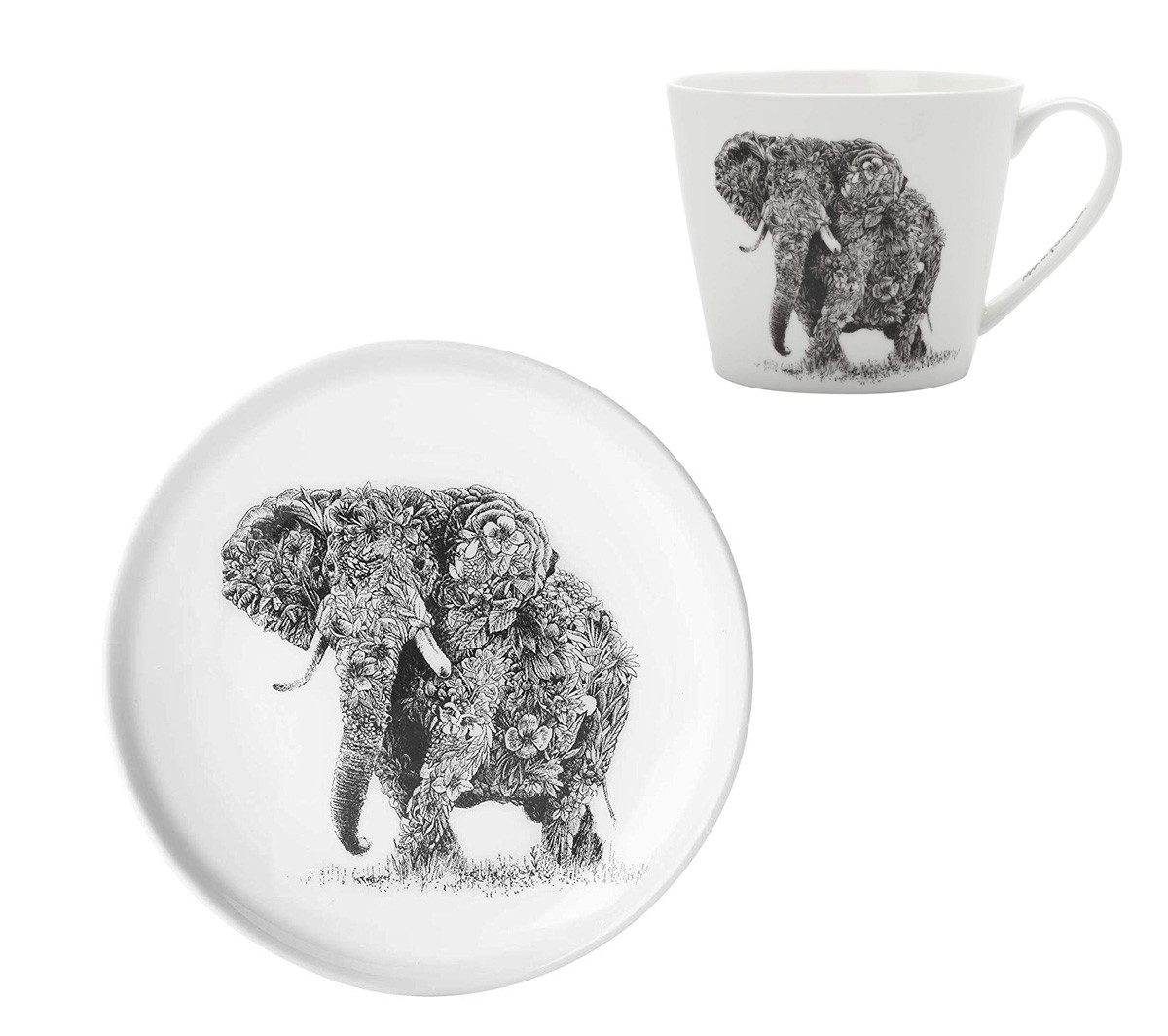 Dekomiro Becher Marini Ferlazzo African Elephant Teller + Чашки, 2-teilig