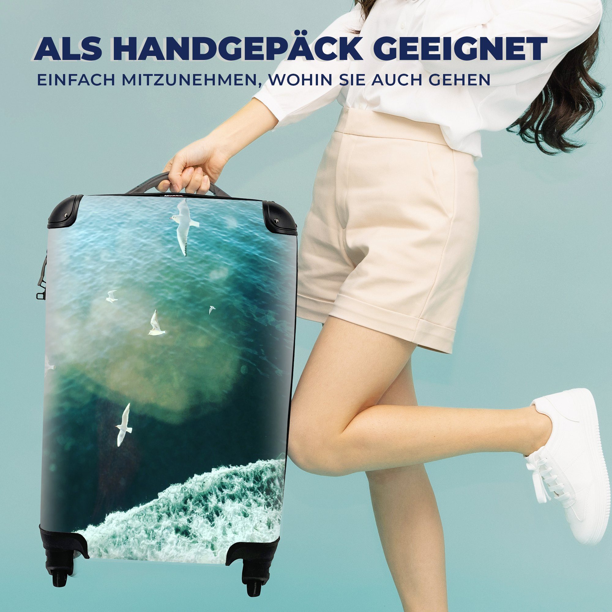 rollen, Reisekoffer Wasser Rollen, MuchoWow Handgepäckkoffer Trolley, Ferien, für Vogel 4 Handgepäck mit Reisetasche Berg, - -