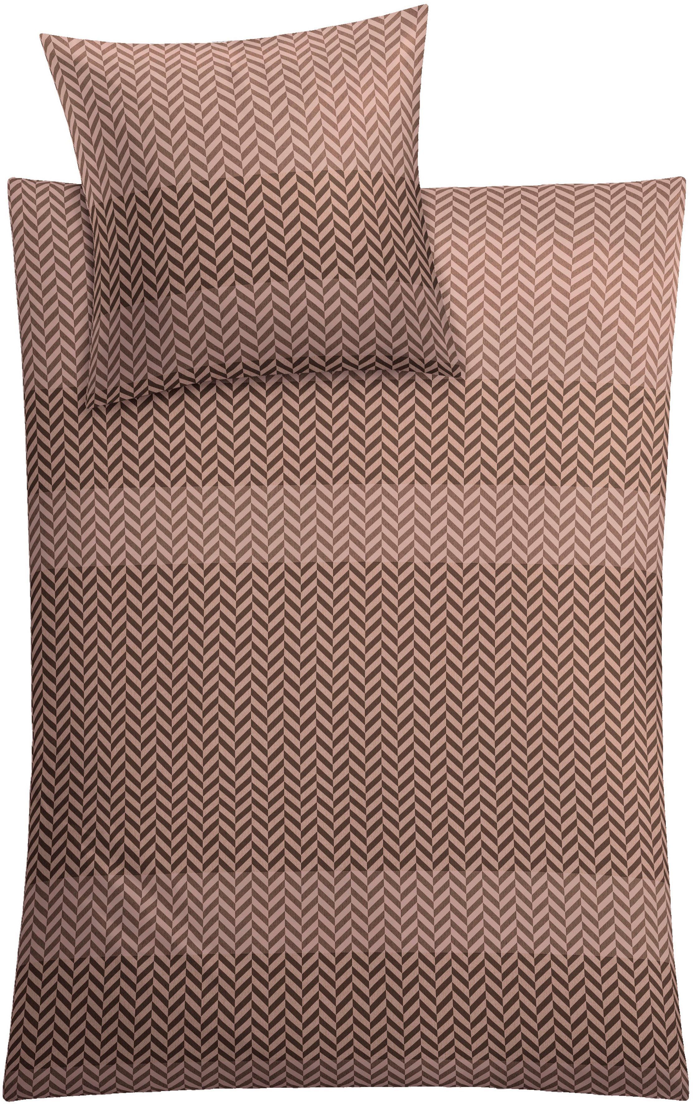 Kleine Wolke Bettwäsche Cosy, Mako-Satin, 2 teilig, mit Fischgrätmuster