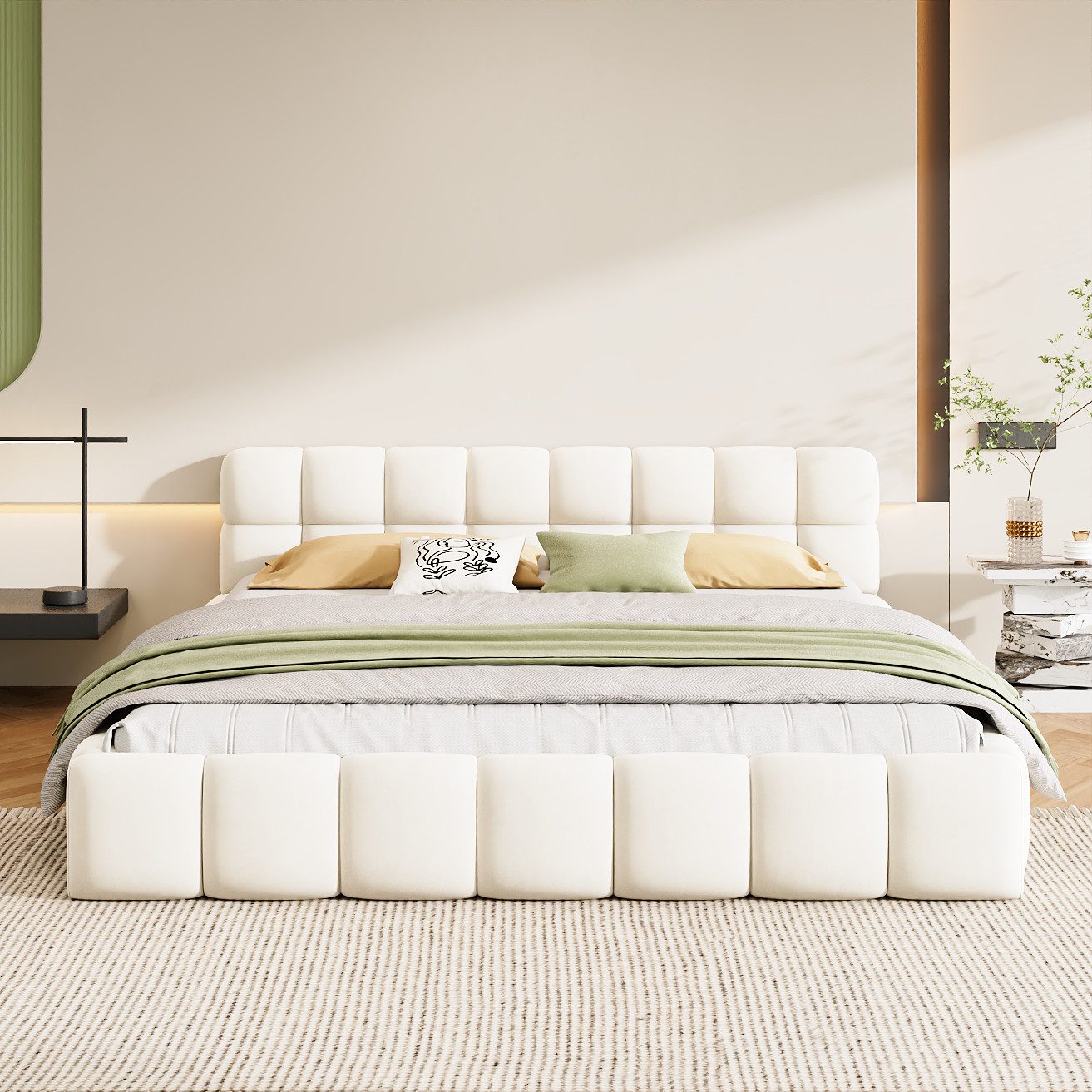 NMCXXO Polsterbett Elegantes Polsterbett mit Kopfteil – Stilvoll & Komforta günstig online kaufen