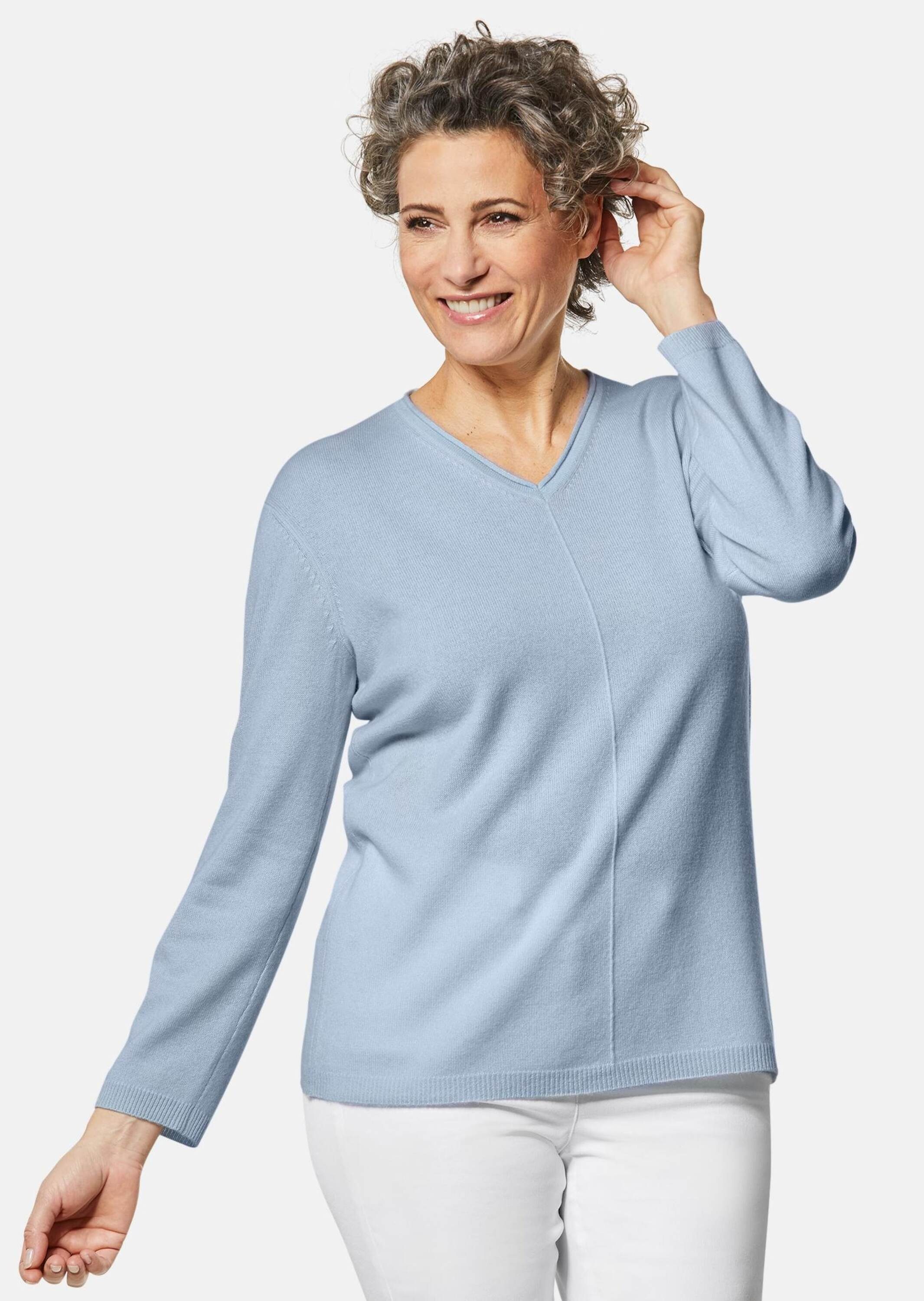 GOLDNER Strickpullover Kurzgröße: Kaschmirpullover mit V-Ausschnitt günstig online kaufen