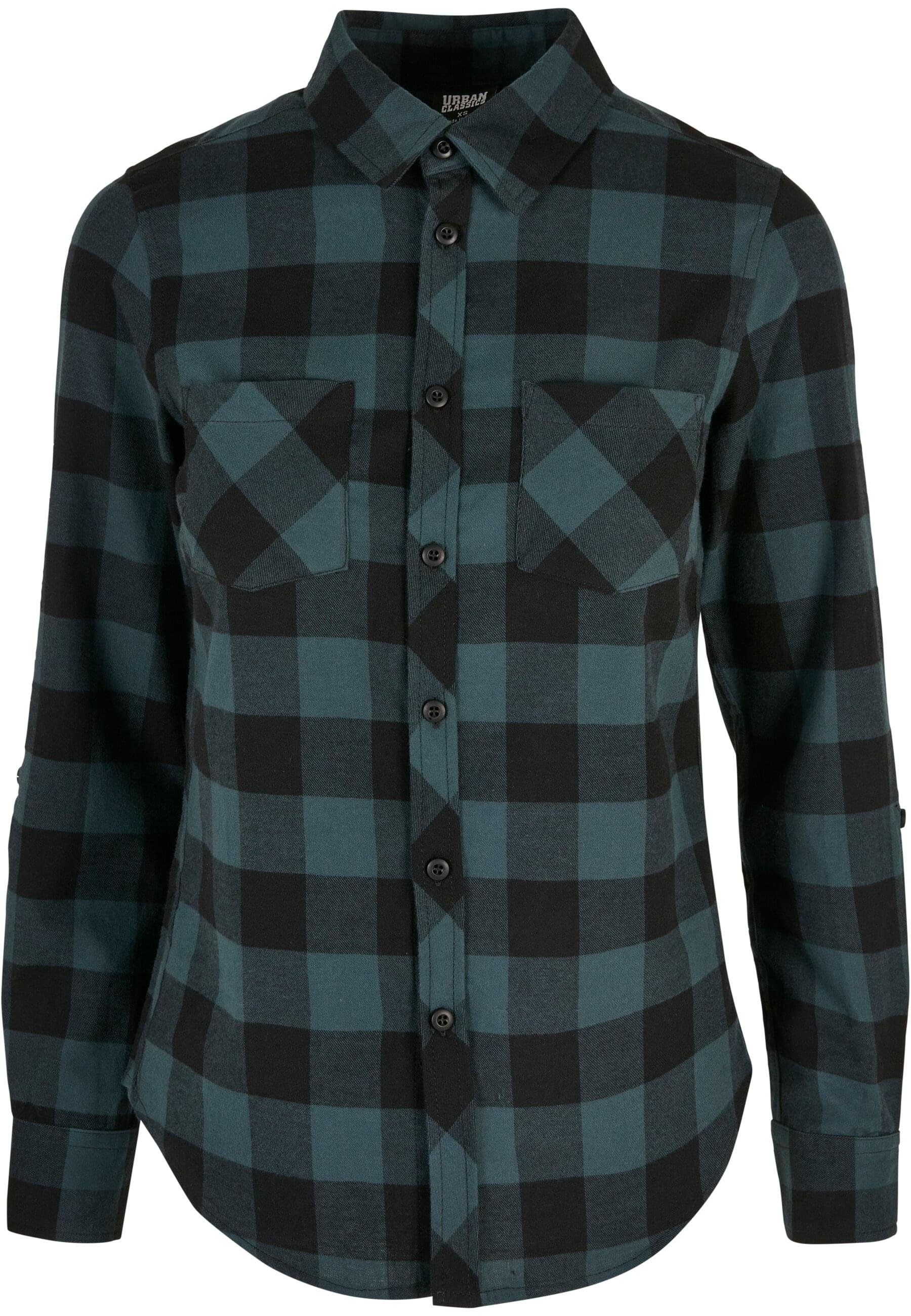 URBAN CLASSICS Langarmhemd Urban Classics Damen Ladies Turnup Checked Flanell Shirt (1-tlg)