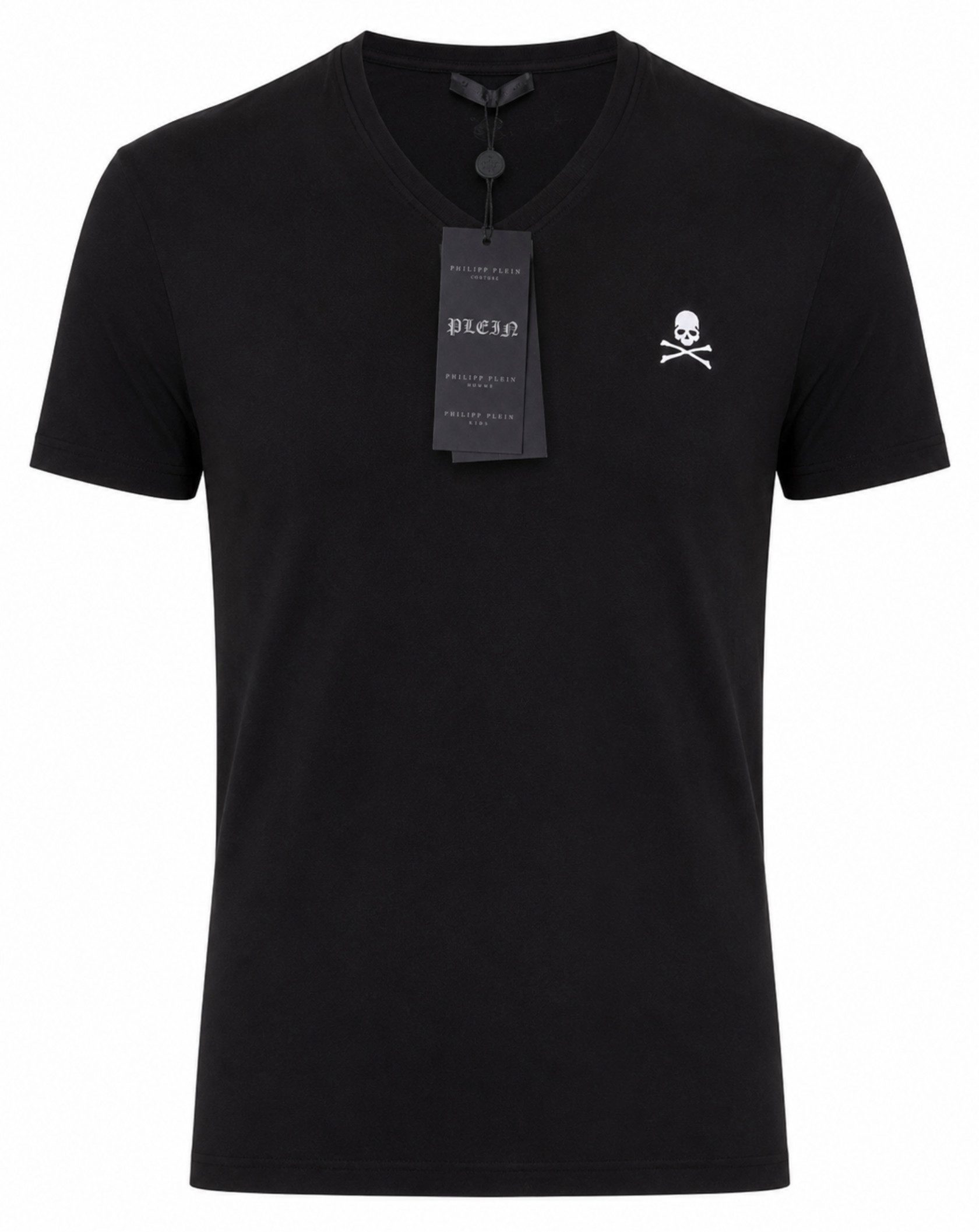 Philip Plein T-Shirt Herren V-Neck Retro Slim fit Stretch Shirt in bedruckter PP Geschenkbox