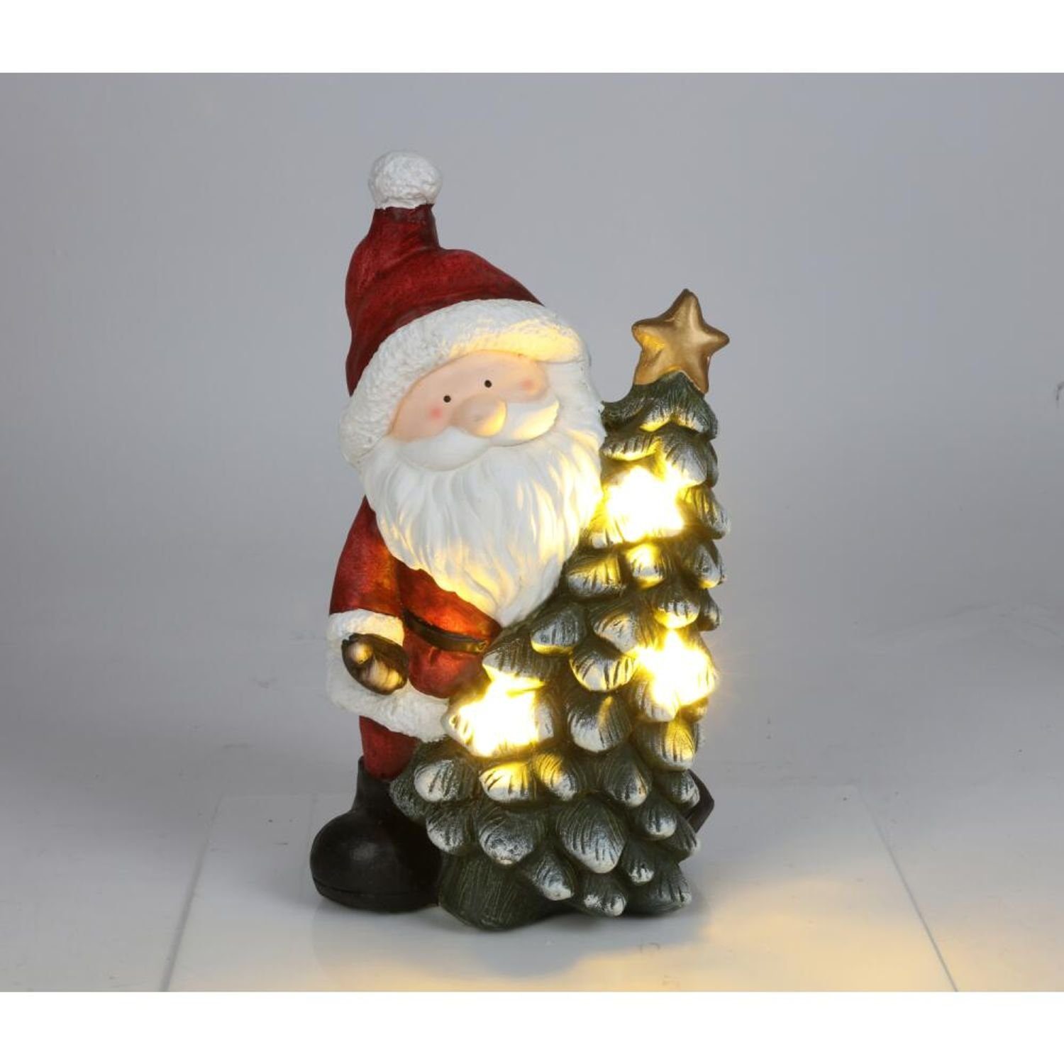 BURI Figur Weihnachten Dekoration Tannenbaum LED Licht Weihnachtsmann Dekofigur