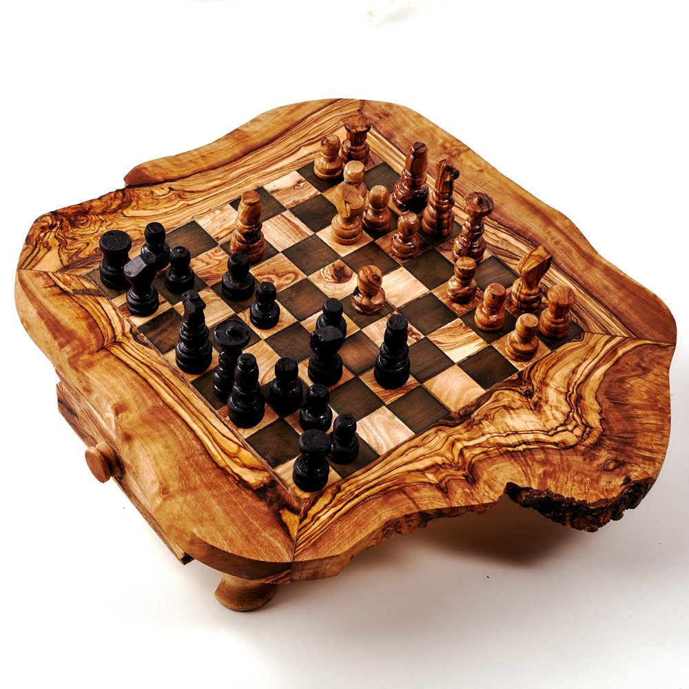 Schachbrett IN Holz Von Olivenholz 44 X 44 CM 