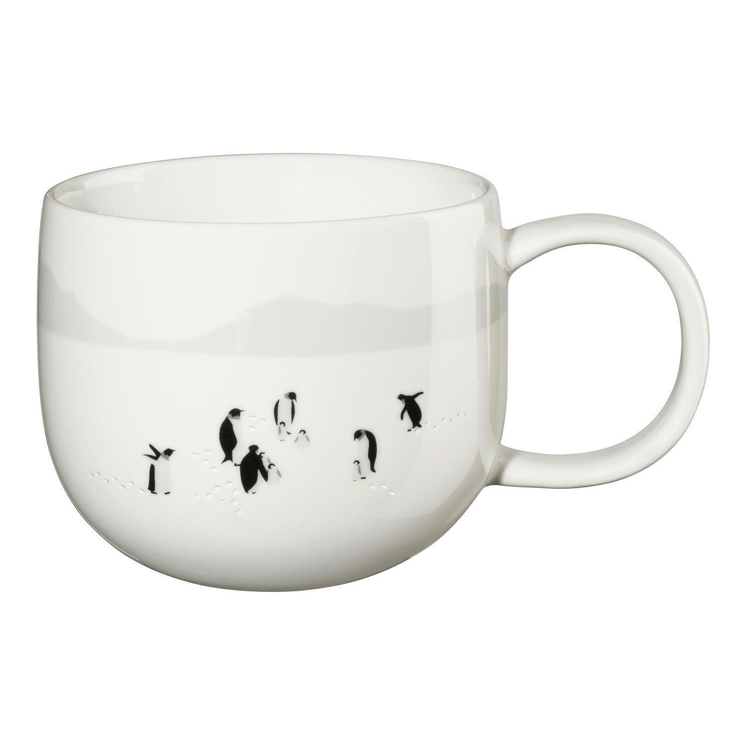 ASA SELECTION Tasse JOY, Henkelbecher, Weiß, Schwarz, 400 ml, Keramik