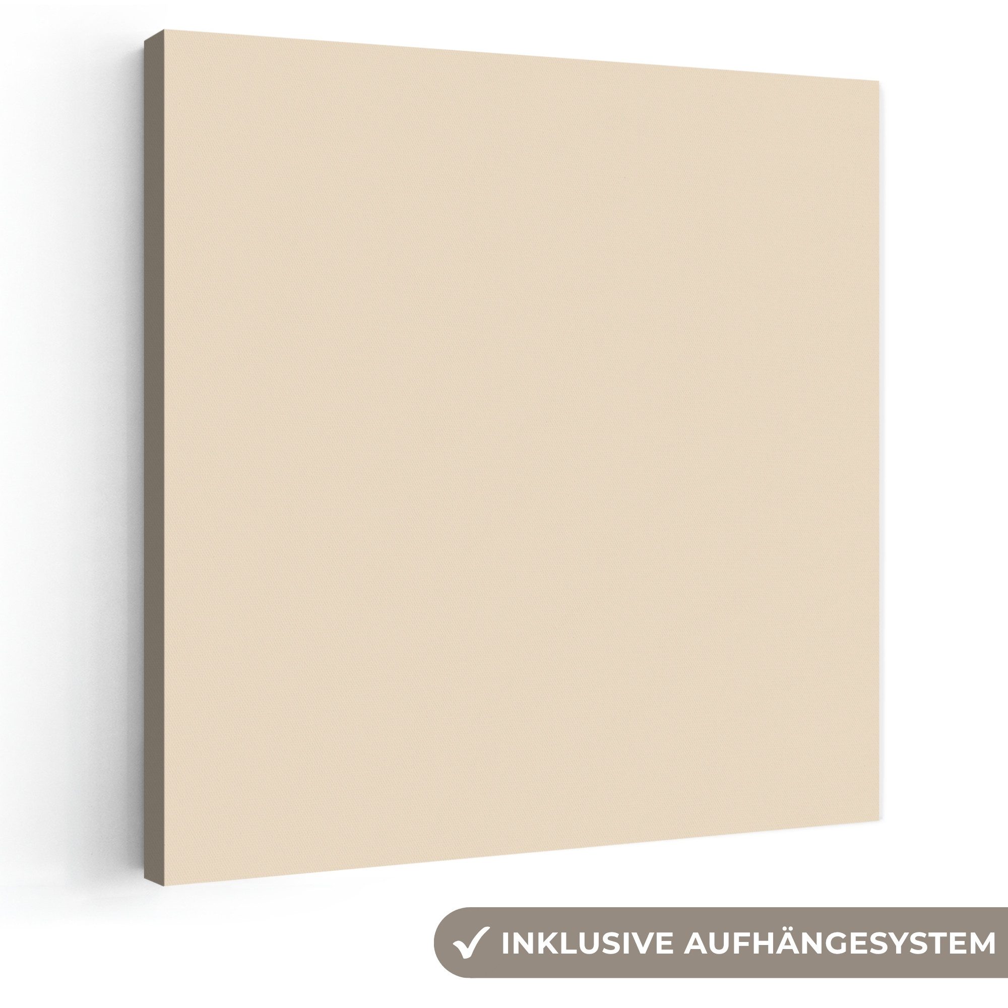 OneMillionCanvasses® Leinwandbild Creme – Nude – Neutral, Fotodruck (1 St), Wandbild, Deko Schlafzimmer Wohnzimmer Flur 20x20 cm