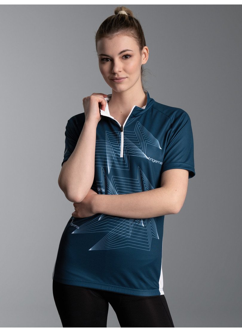 Trigema Poloshirt TRIGEMA Fahrradjacke mit Spiralförmigen Design (1-tlg)
