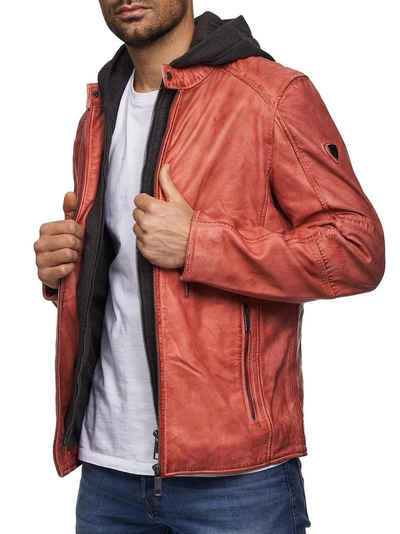 Tazzio Lederjacke 19710 Biker-Look im Two-in-One Hoodie Style (abnehmbar)