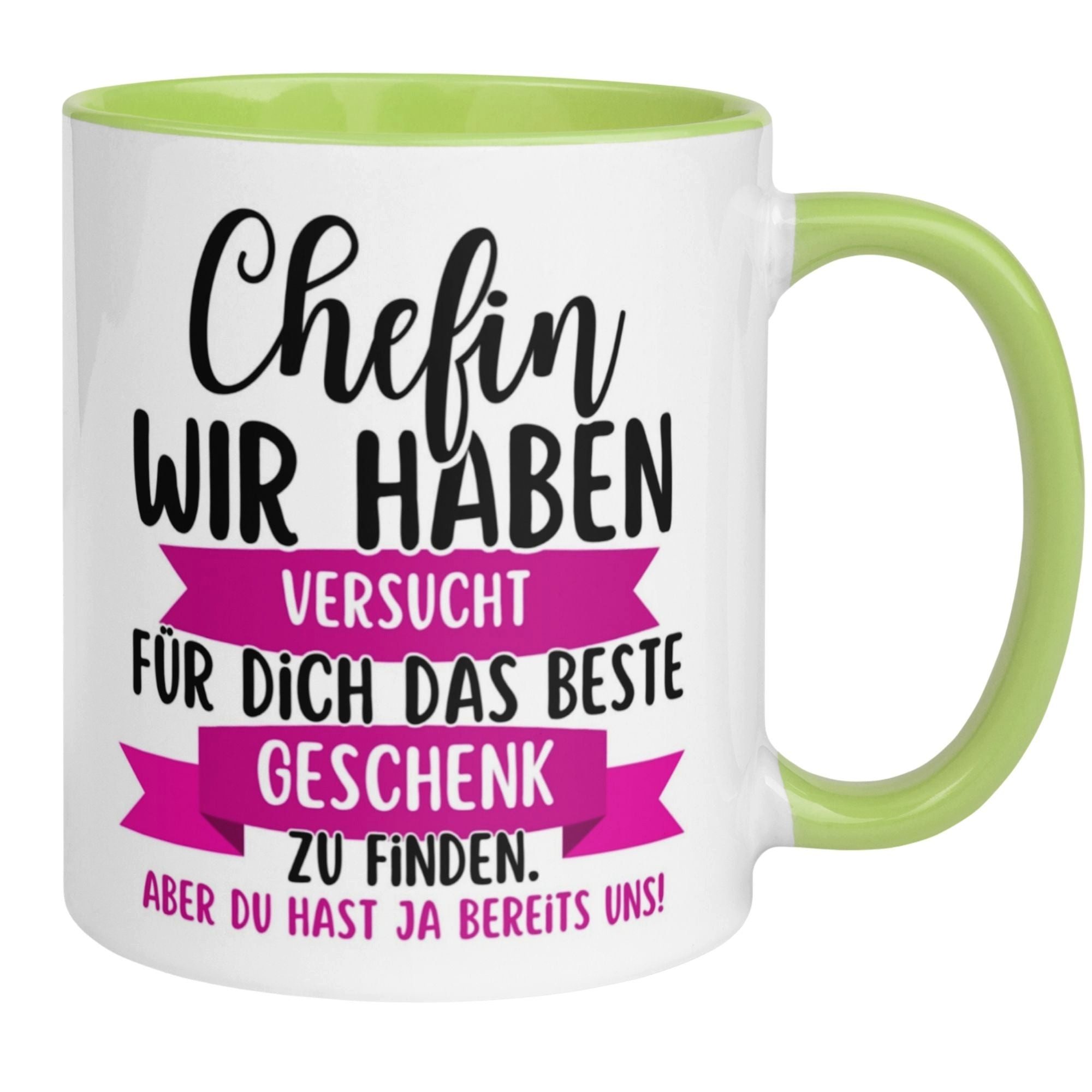 Momentals Tasse Chefin – „Wir haben es wirklich versucht“ – Geschenk Becher Chefin, Beidseitiger Druck · Links- & Rechtshänder · Spülmaschinenfest