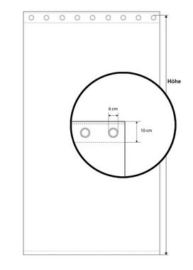 Vorhang Ösenschal Matrio, LYSEL®, (1 St), halbtransparent, HxB 245x144cm