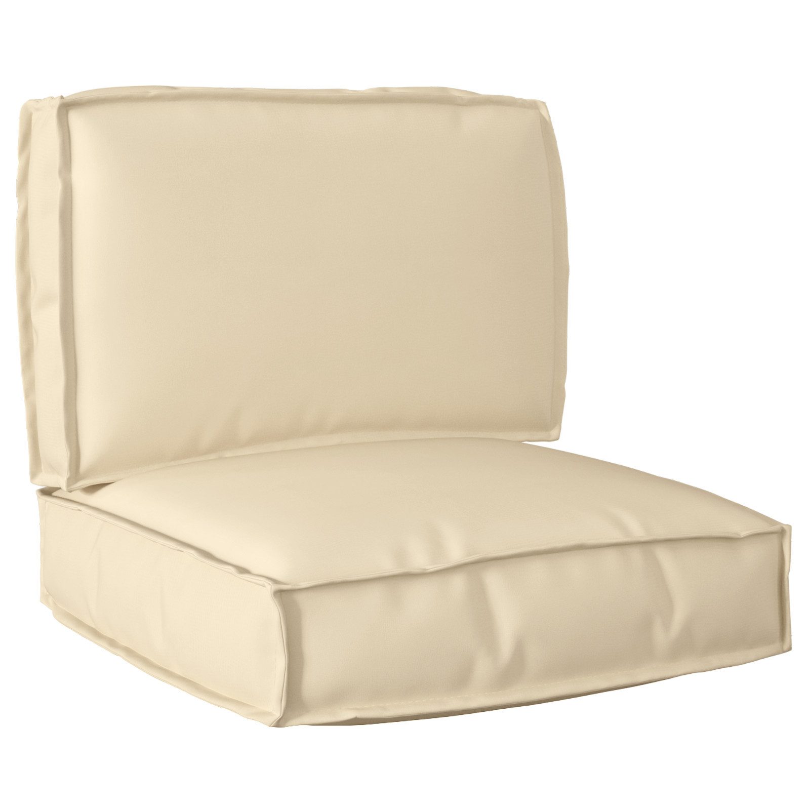 vidaXL Sitzauflage 2-teiliges Palettenkissen-Set Beige Oxford-Stoff, günstig online kaufen