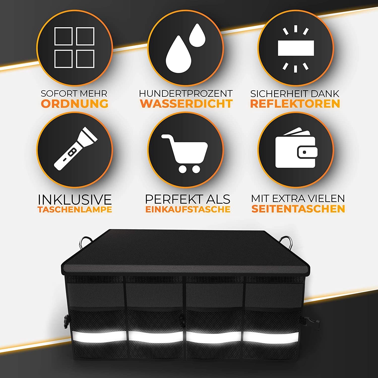 Dunlop Faltbox Dunlop Kofferraumtasche faltbar 60 x 35 x 30cm, B/H/T:60x35x30cm