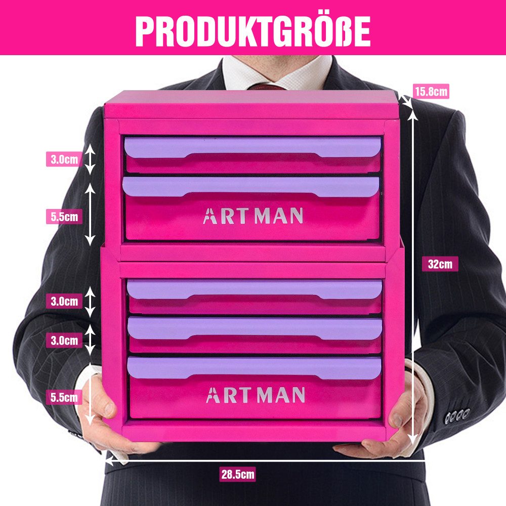 BBWL Make-Up Organizer 5 Schubladen Kosmetik Aufbewahrung Metall Schminktisch Organizer, Make-up Organizer Schubladenbox stapelbar platzsparend – Bild 2 von 5