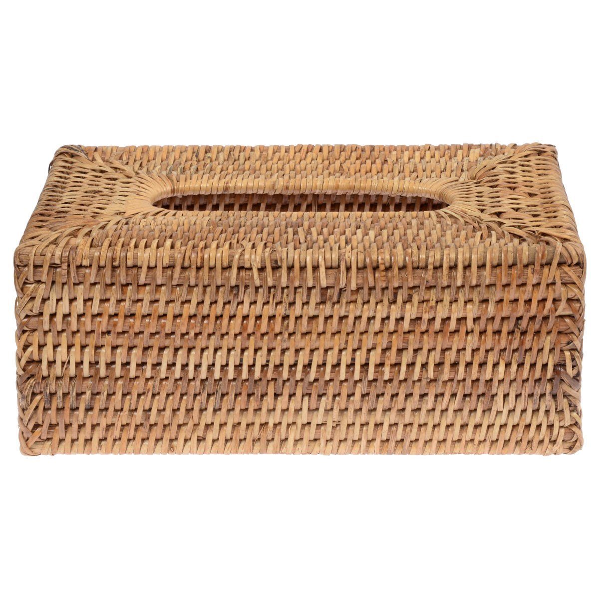 fiolini Papiertuchbox Rechteckig 26 x 14 x 10 cm, aus gewebtem Rattan, handgefertigt