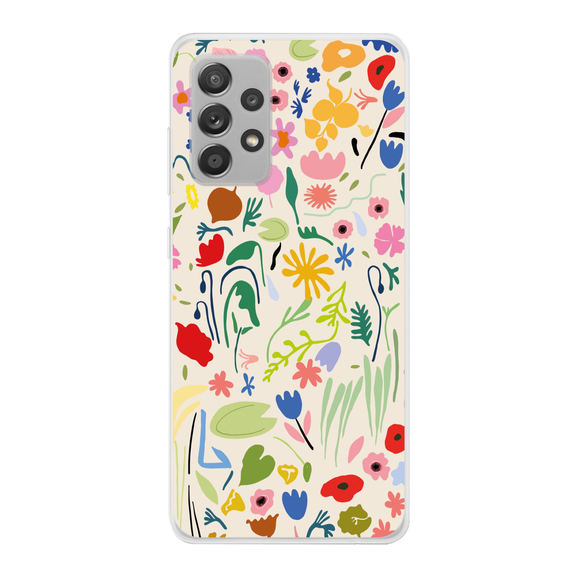 MuchoWow Handyhülle für Samsung Galaxy A53 Blumen - Muster - Pflanzen, Smartphone-Bumper, Print, Handy Schutzhülle Dünn